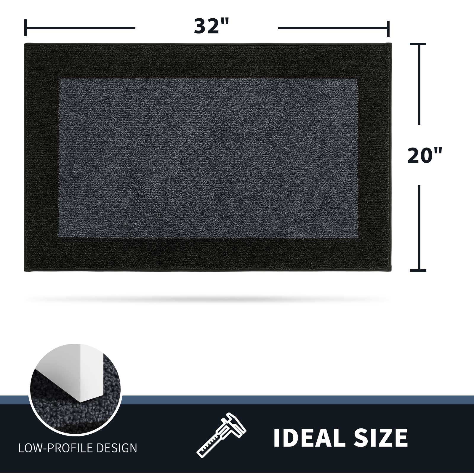 Machine Washable Bordered Dirt Trapper Door Mat
