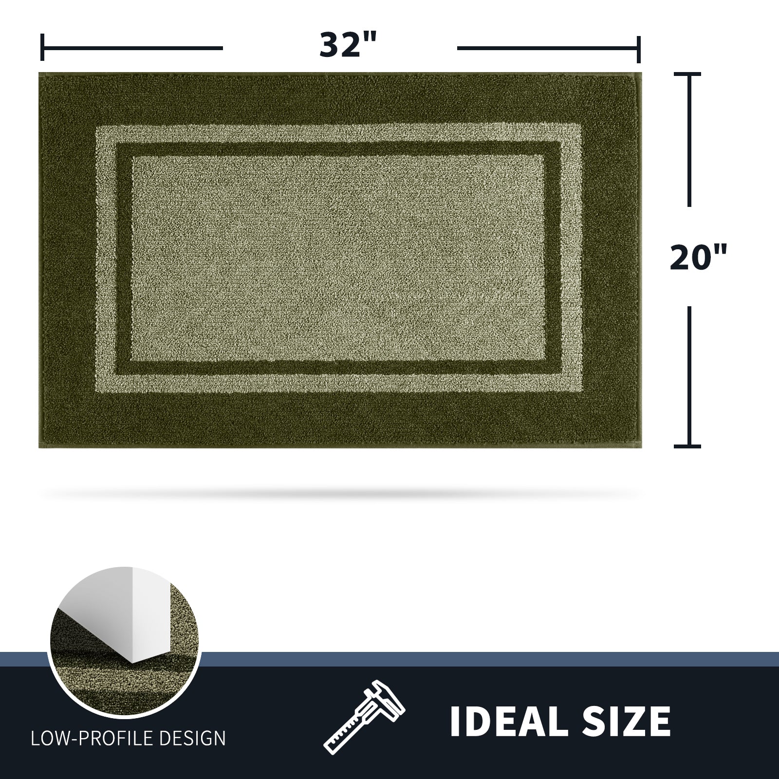 Machine Washable Bordered Dirt Trapper Door Mat