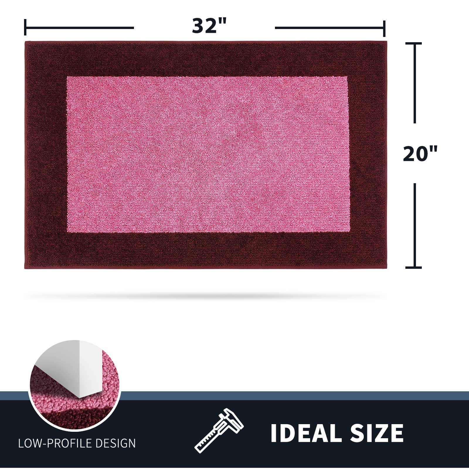 Machine Washable Bordered Dirt Trapper Door Mat