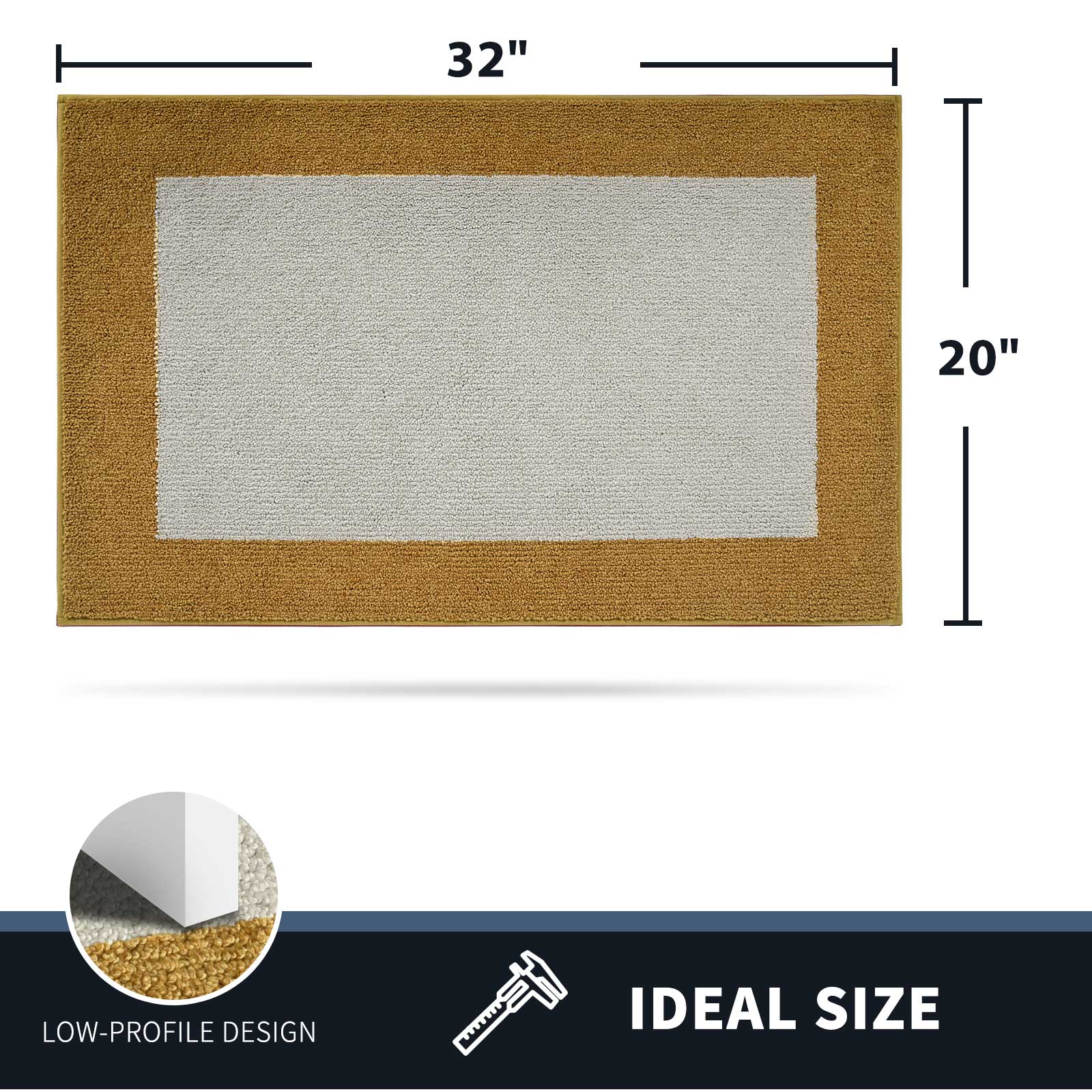 Machine Washable Bordered Dirt Trapper Door Mat