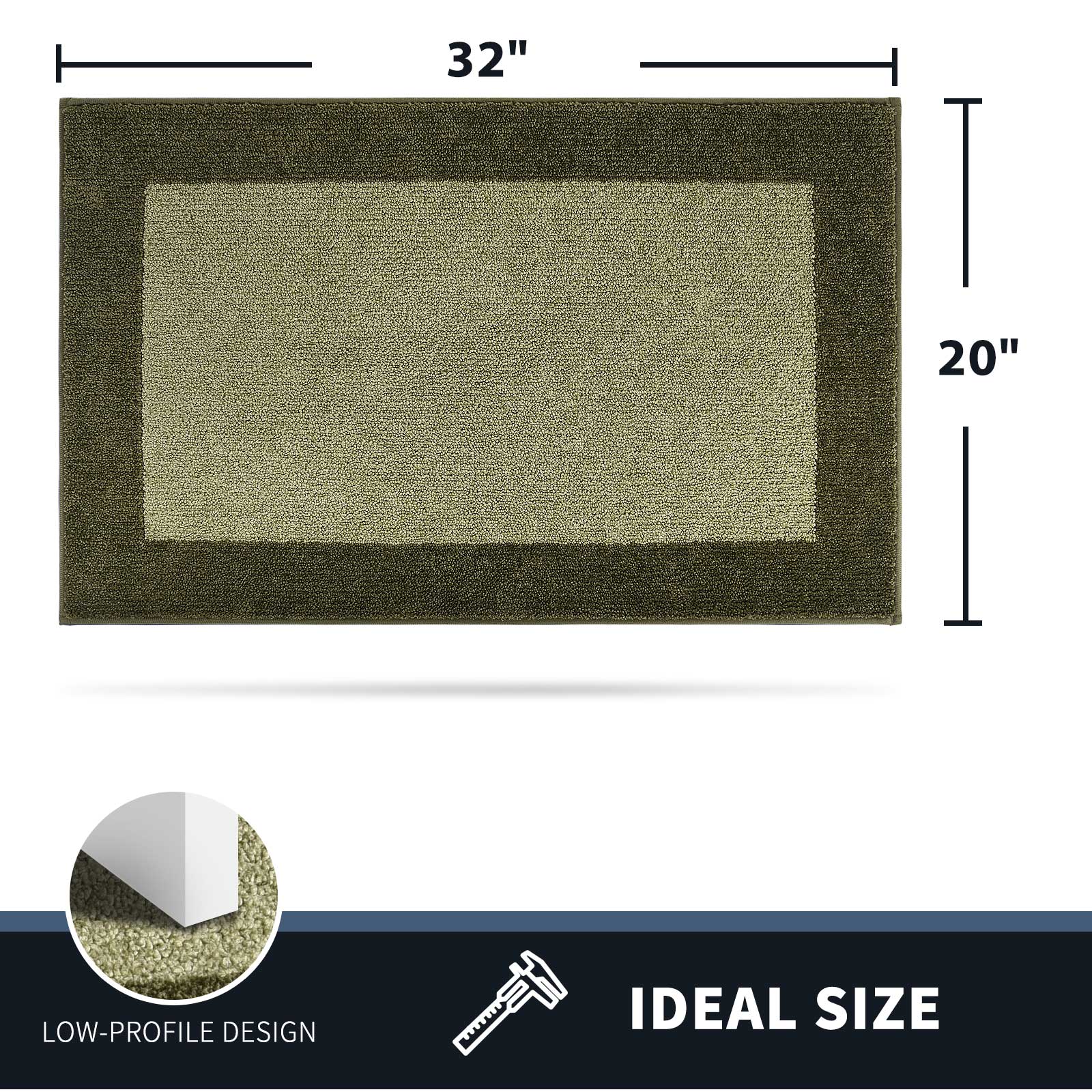 Machine Washable Bordered Dirt Trapper Door Mat