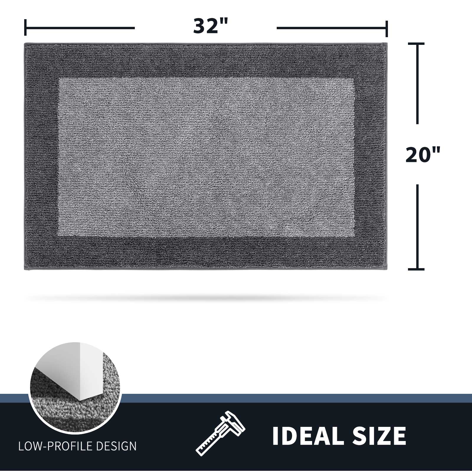 Machine Washable Bordered Dirt Trapper Door Mat