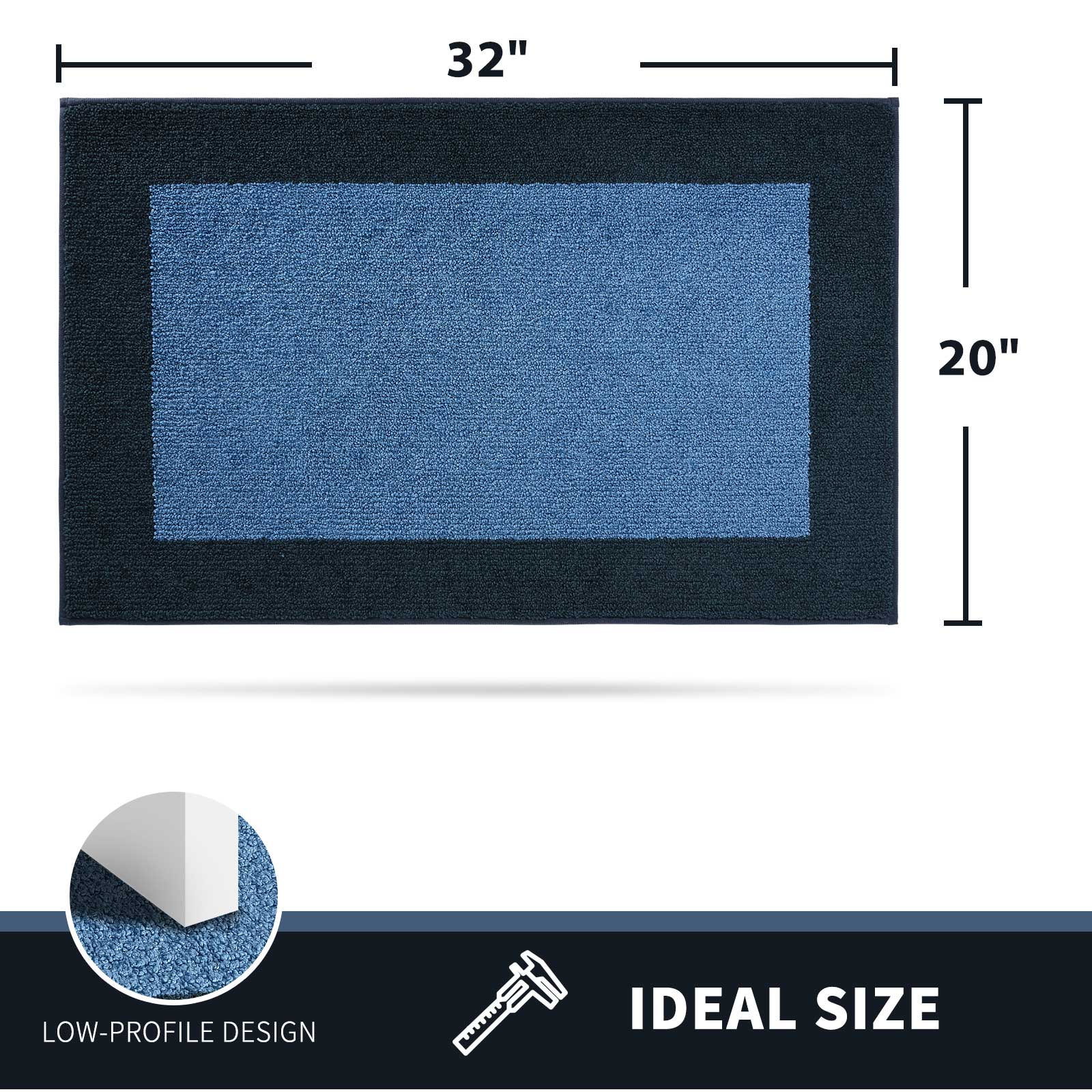 Machine Washable Bordered Dirt Trapper Door Mat