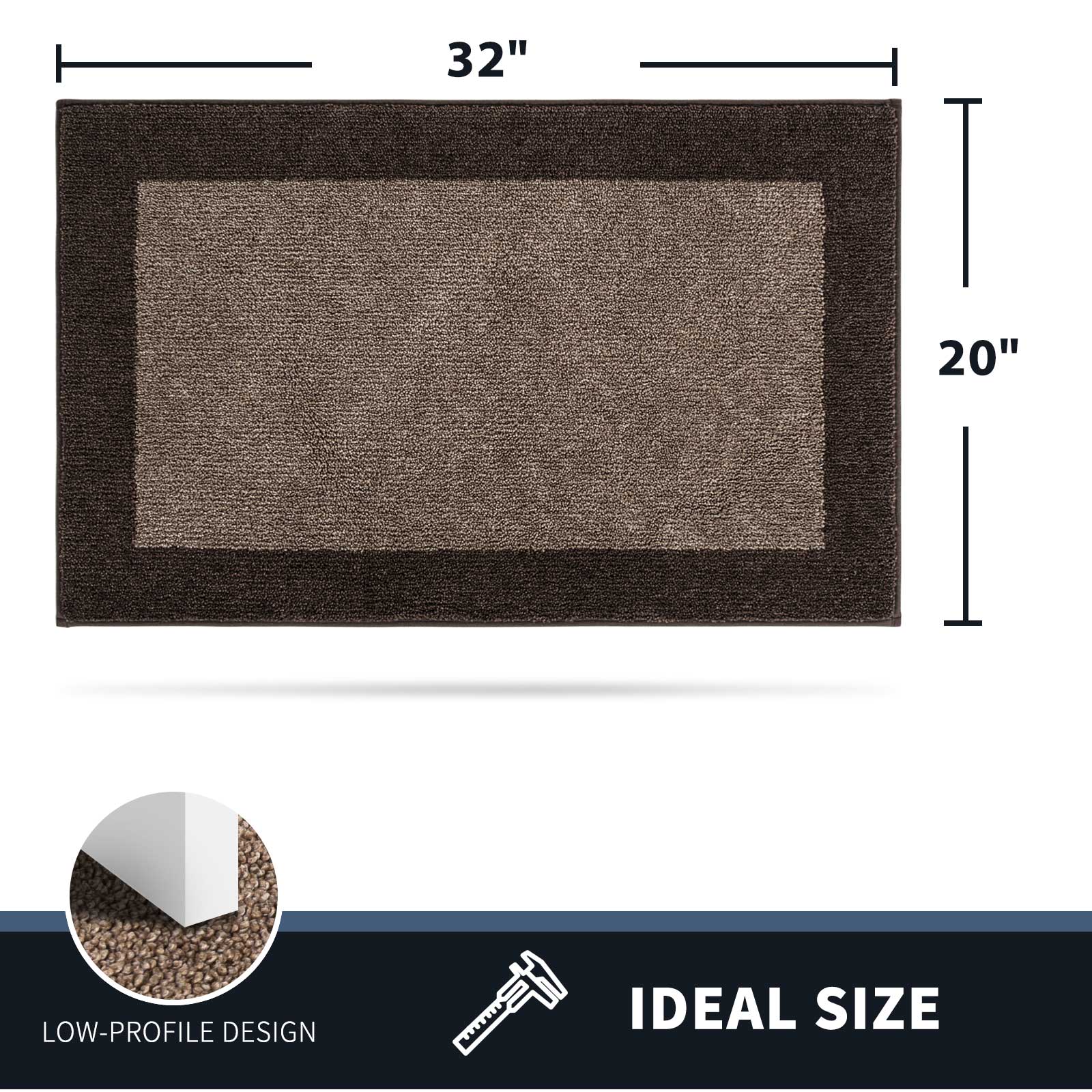 Machine Washable Bordered Dirt Trapper Door Mat