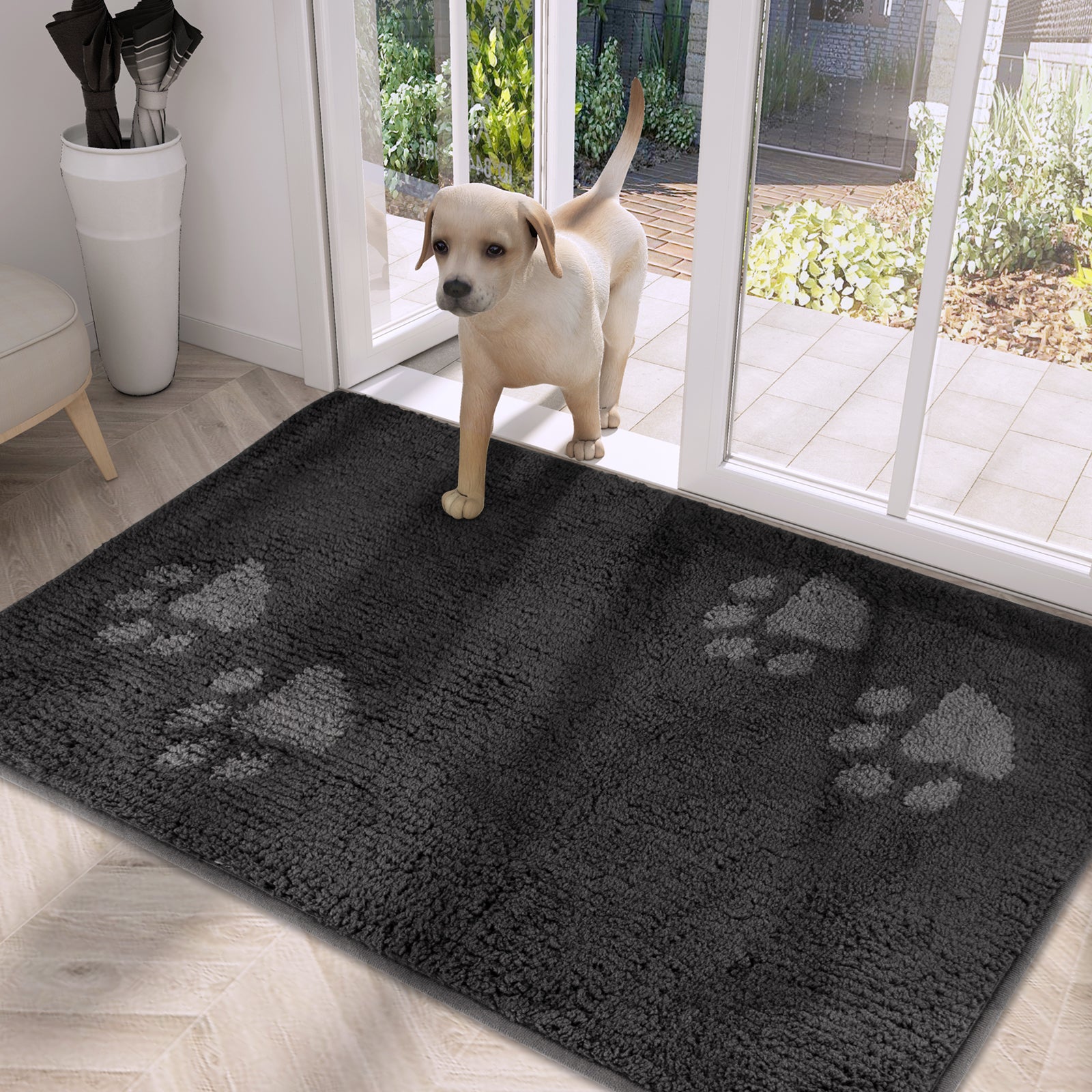 Machine Washable Paw Pattern Dirt Trapper Door Mat