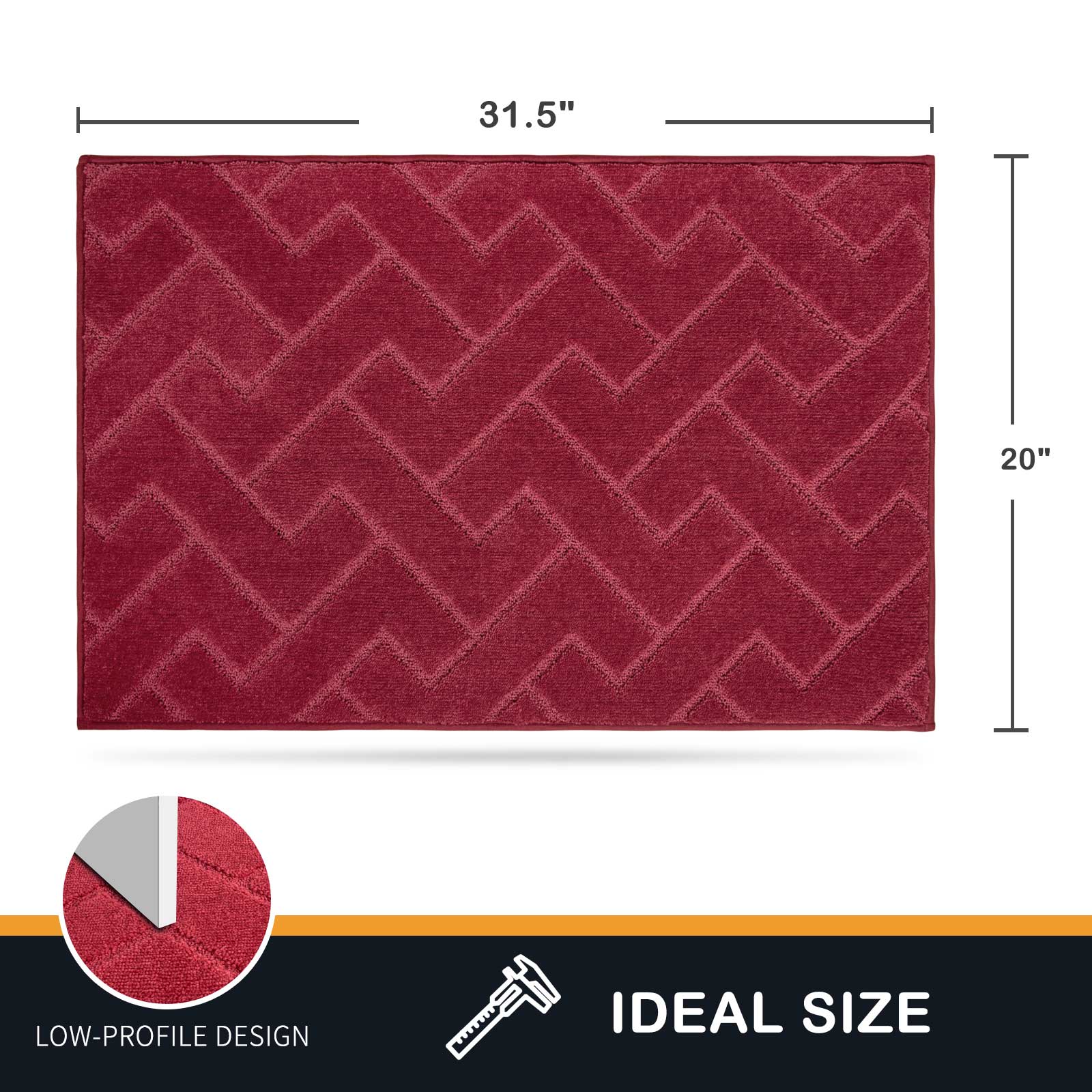 Machine Washable Chevron Dirt Trapper Door Mat