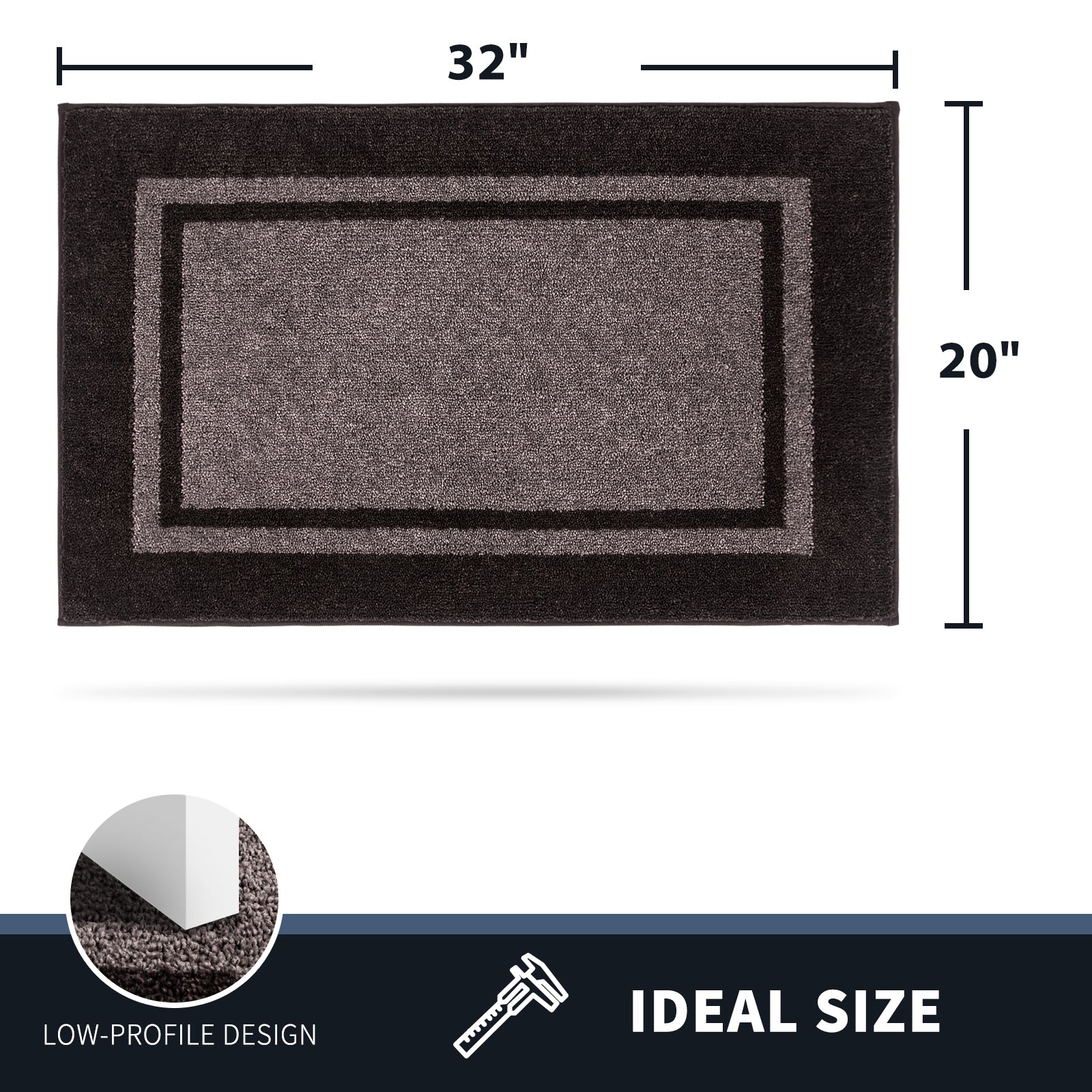 Machine Washable Bordered Dirt Trapper Door Mat