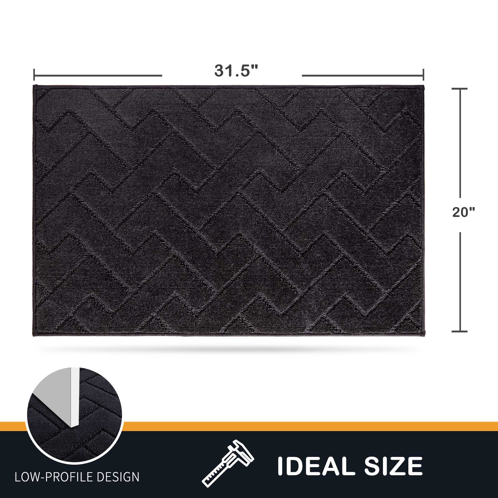 Machine Washable Chevron Dirt Trapper Door Mat