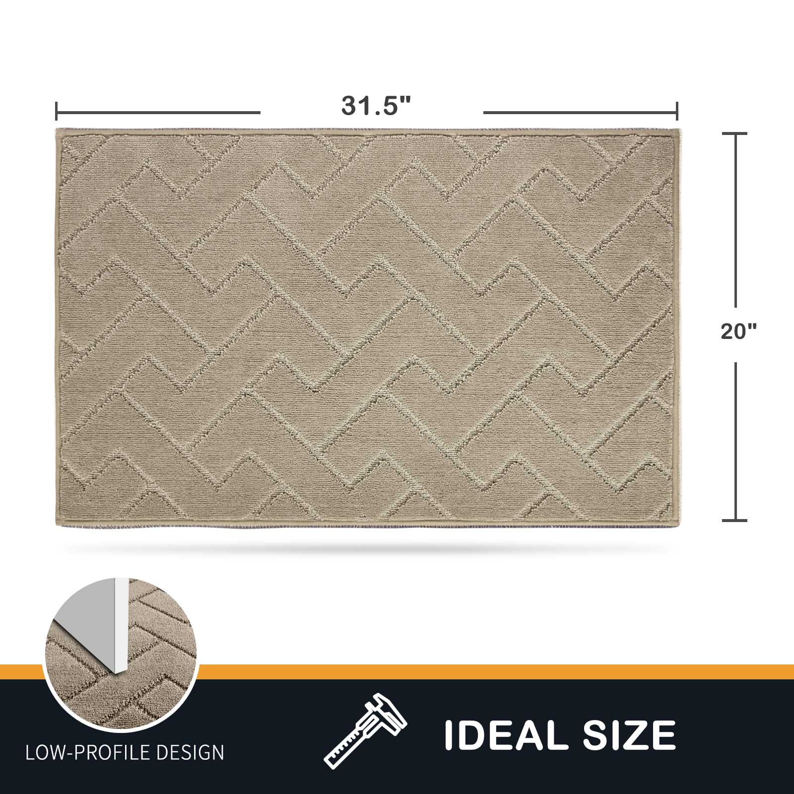 Machine Washable Chevron Dirt Trapper Door Mat
