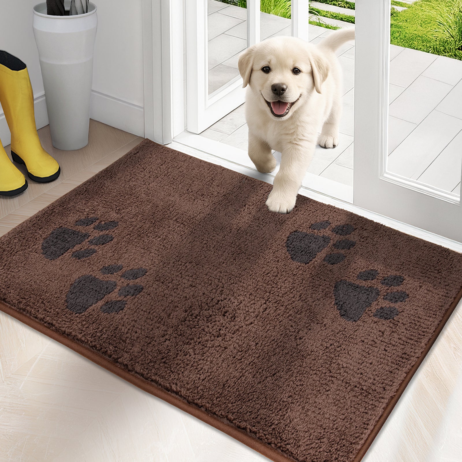 Machine Washable Paw Pattern Dirt Trapper Door Mat