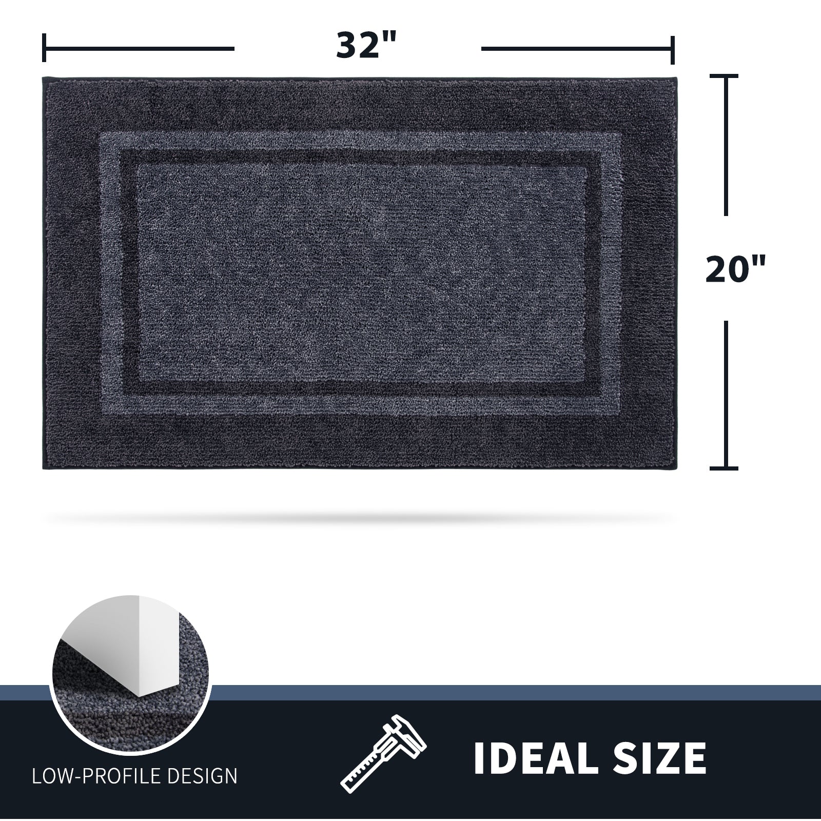 Machine Washable Bordered Dirt Trapper Door Mat