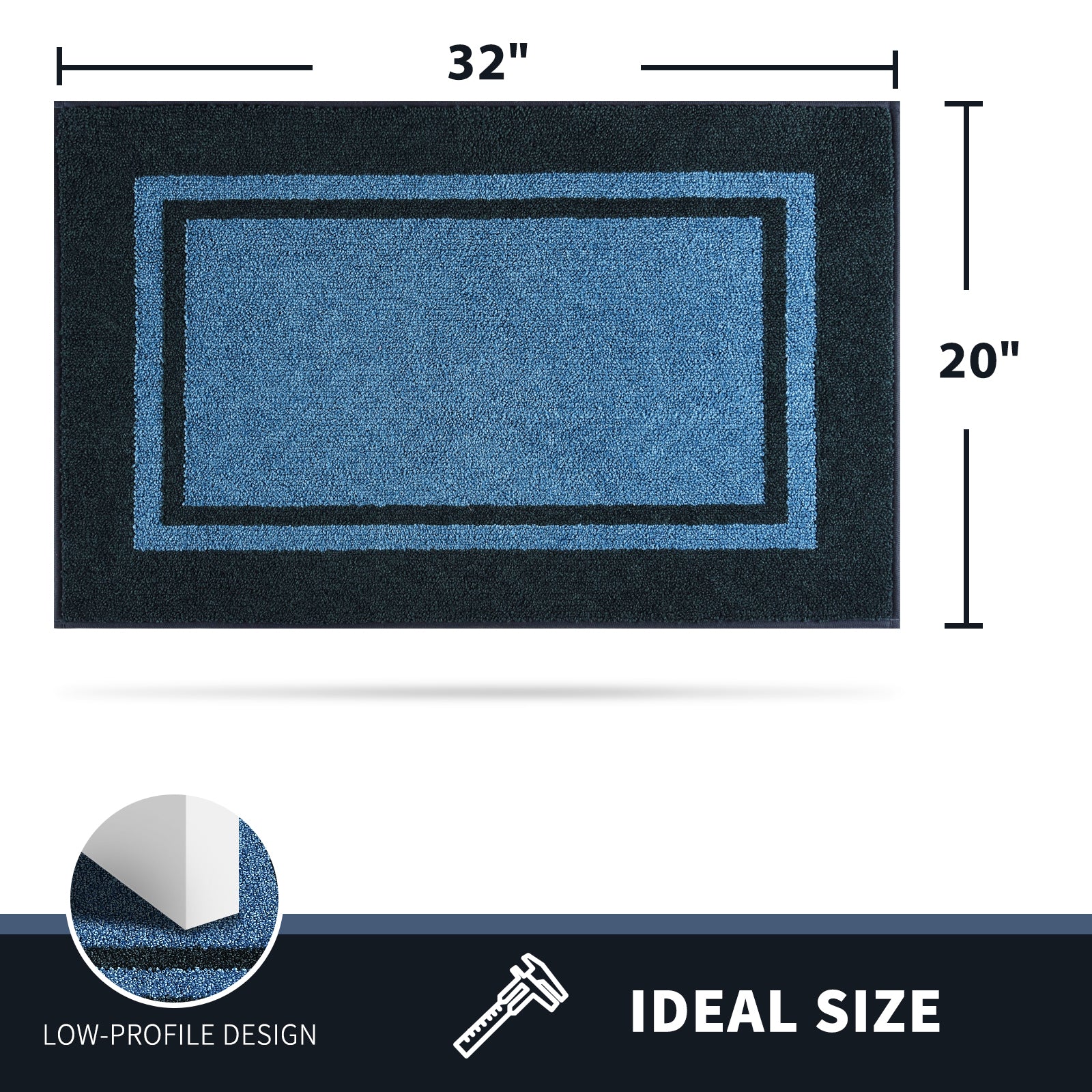 Machine Washable Bordered Dirt Trapper Door Mat