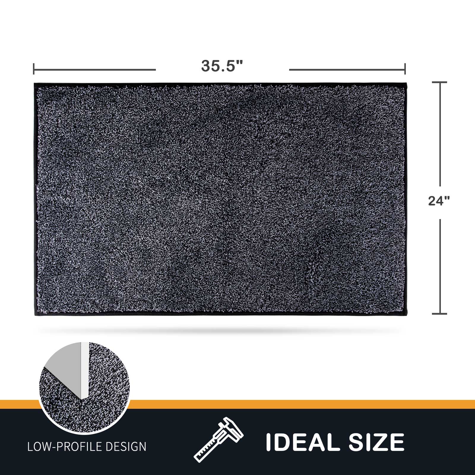 Machine Washable Solid Dirt Trapper Door Mat