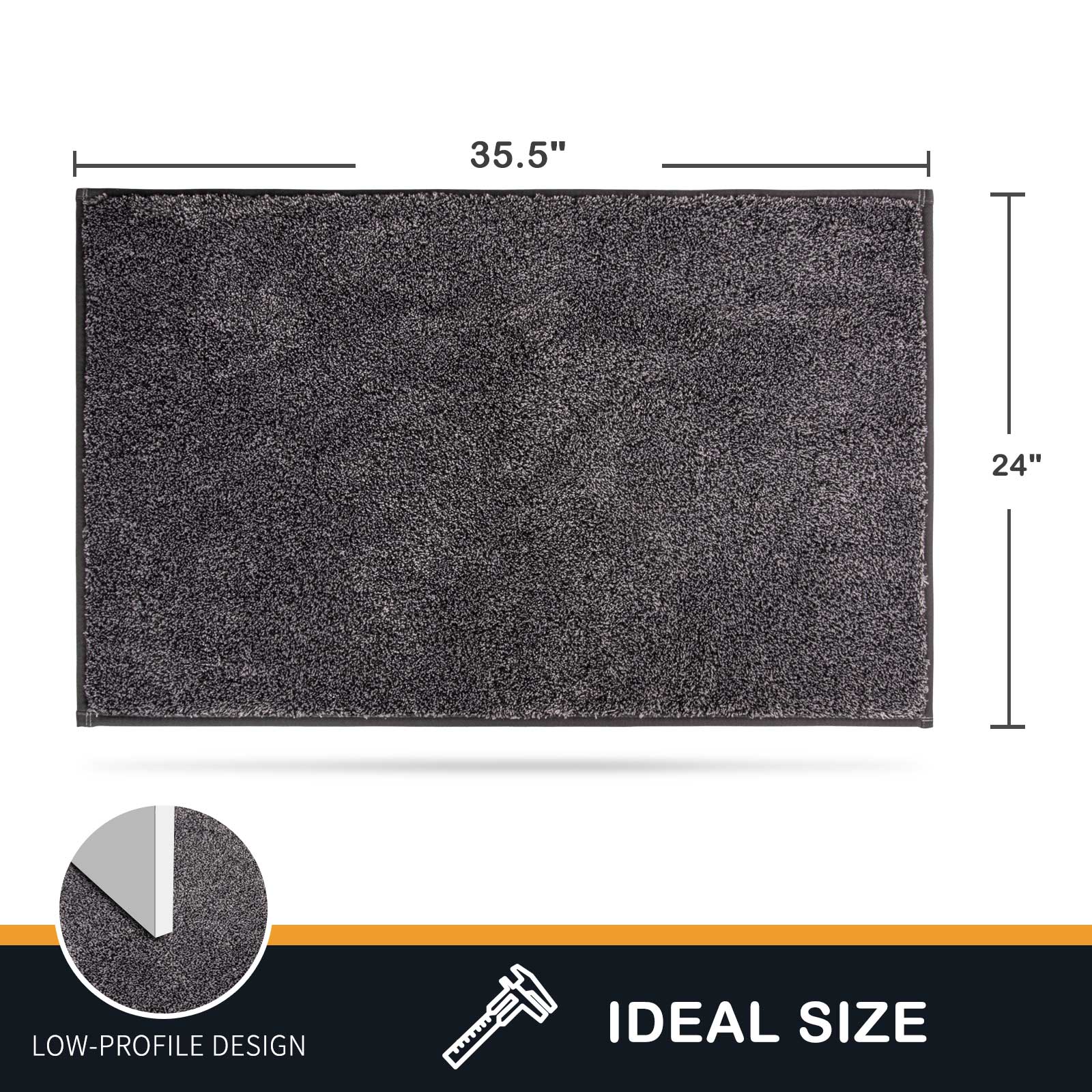 Machine Washable Solid Dirt Trapper Door Mat
