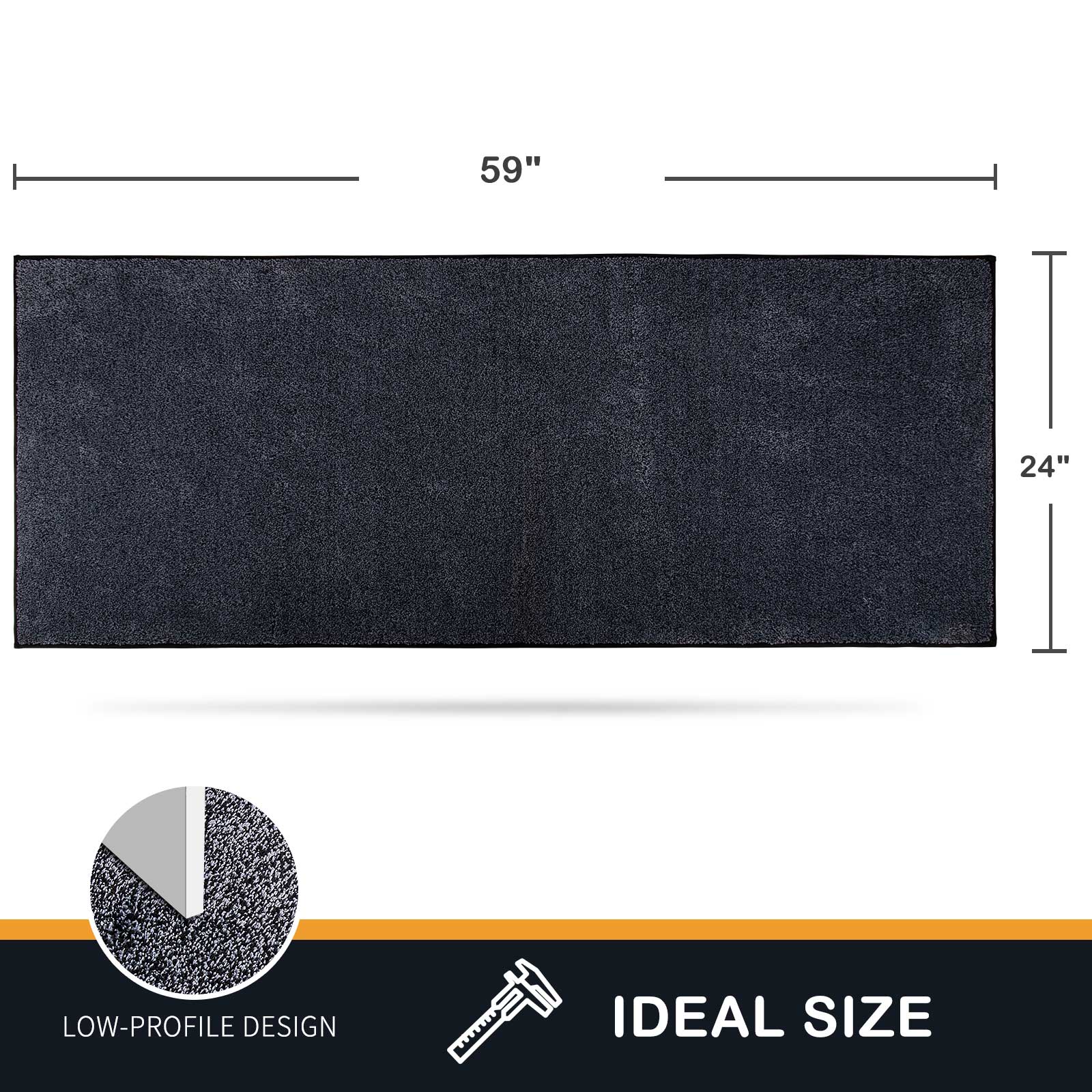 Machine Washable Solid Dirt Trapper Door Mat