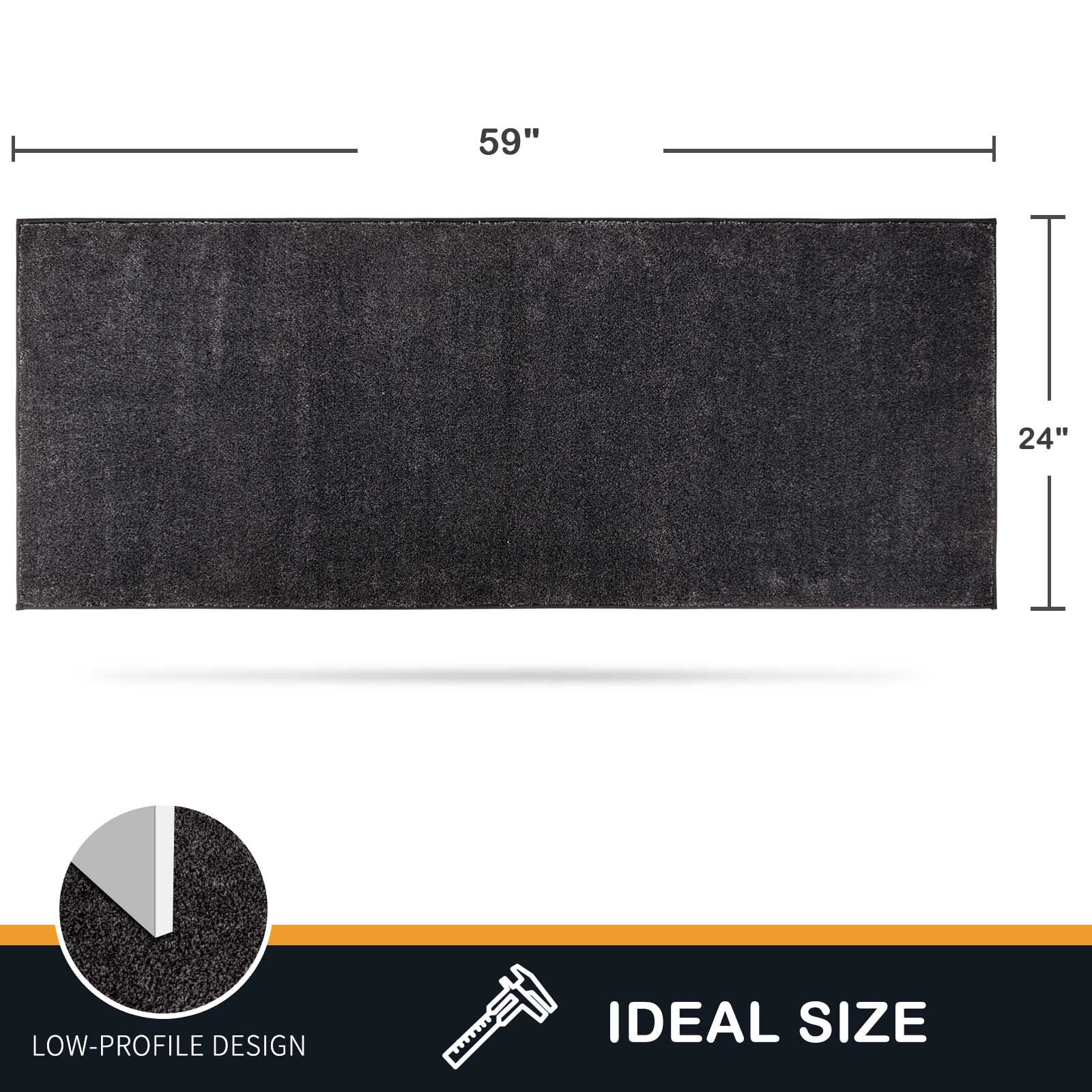 Machine Washable Solid Dirt Trapper Door Mat