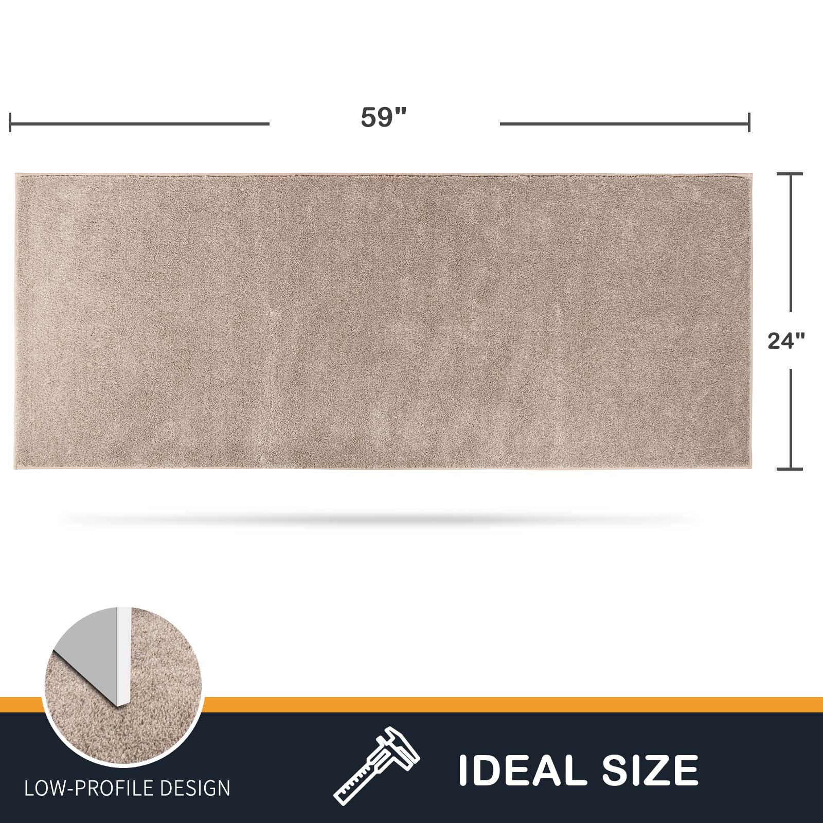 Machine Washable Solid Dirt Trapper Door Mat
