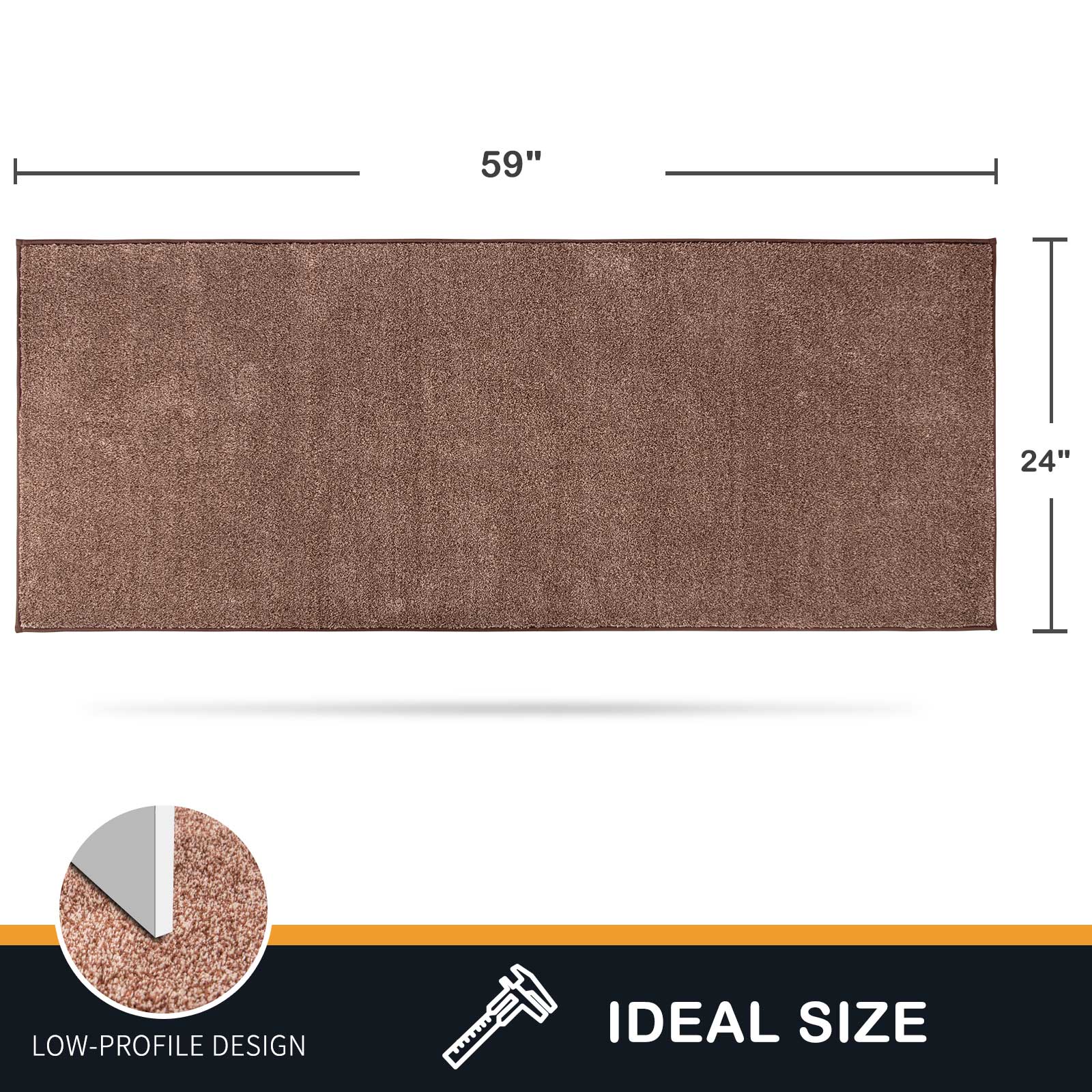 Machine Washable Solid Dirt Trapper Door Mat