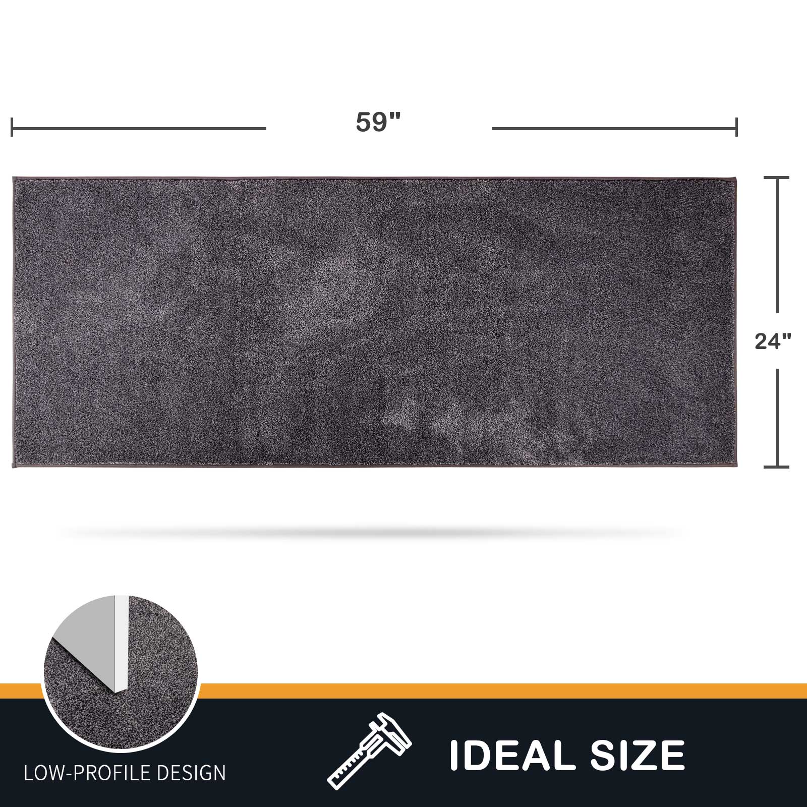 Machine Washable Solid Dirt Trapper Door Mat