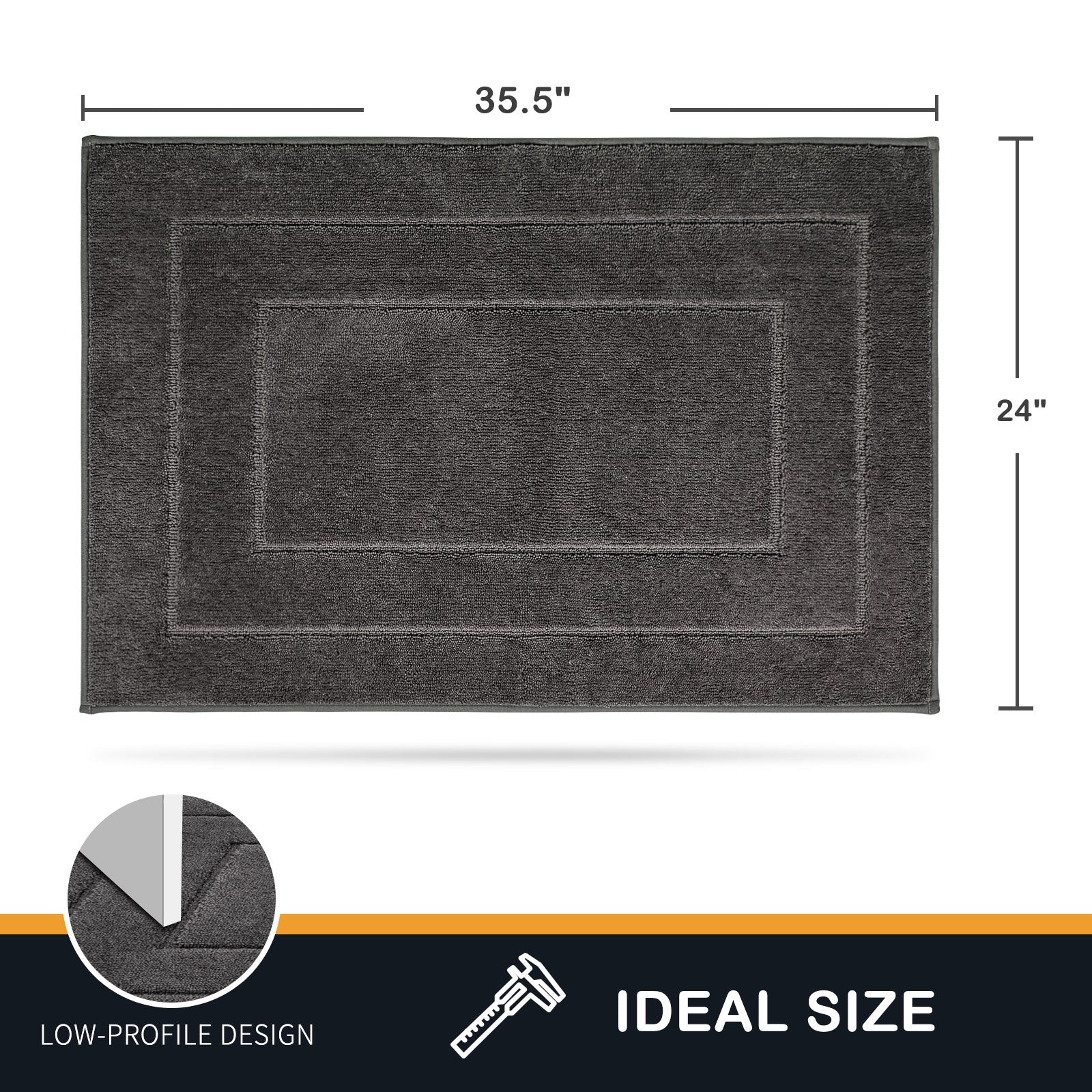 Machine Washable Bordered Dirt Trapper Door Mat