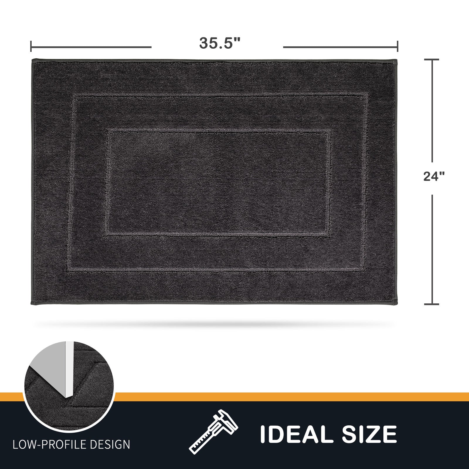 Machine Washable Bordered Dirt Trapper Door Mat