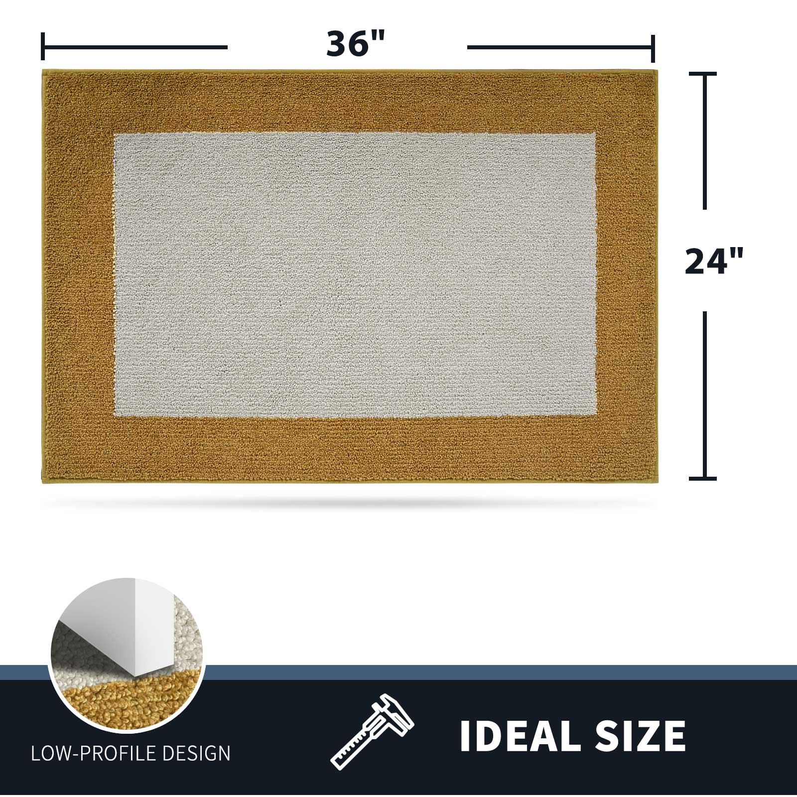 Machine Washable Bordered Dirt Trapper Door Mat