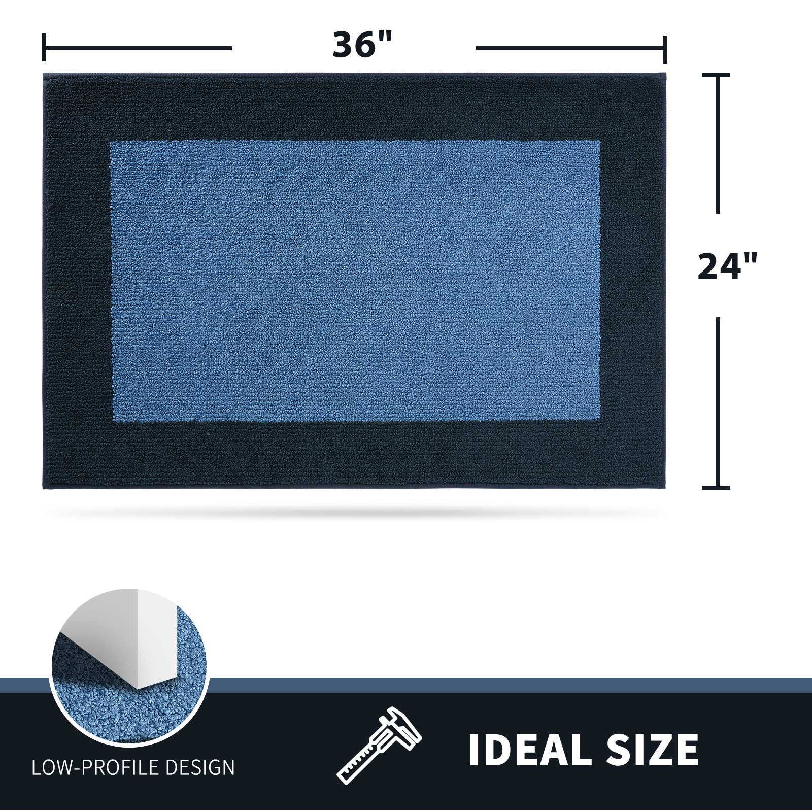 Machine Washable Bordered Dirt Trapper Door Mat