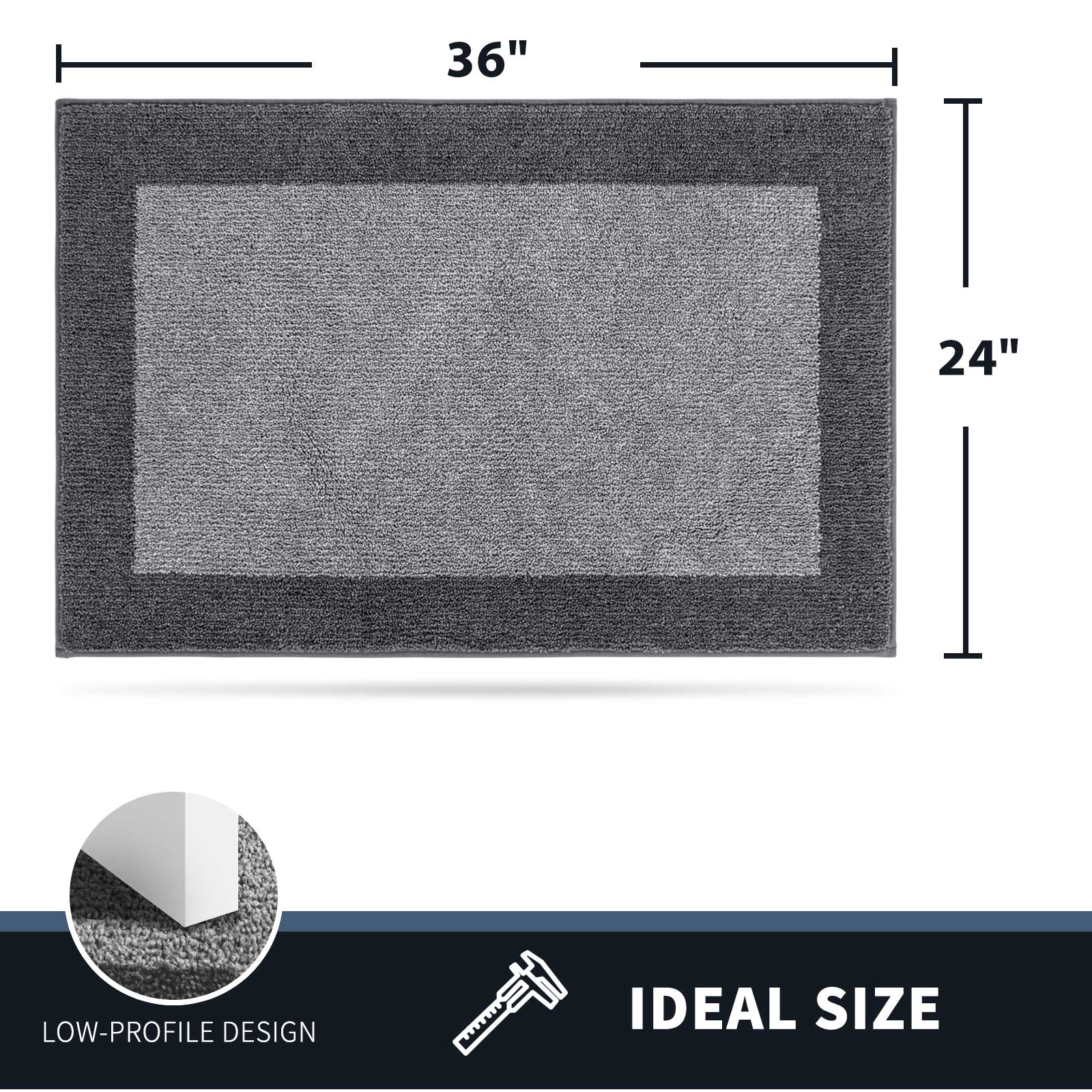 Machine Washable Bordered Dirt Trapper Door Mat