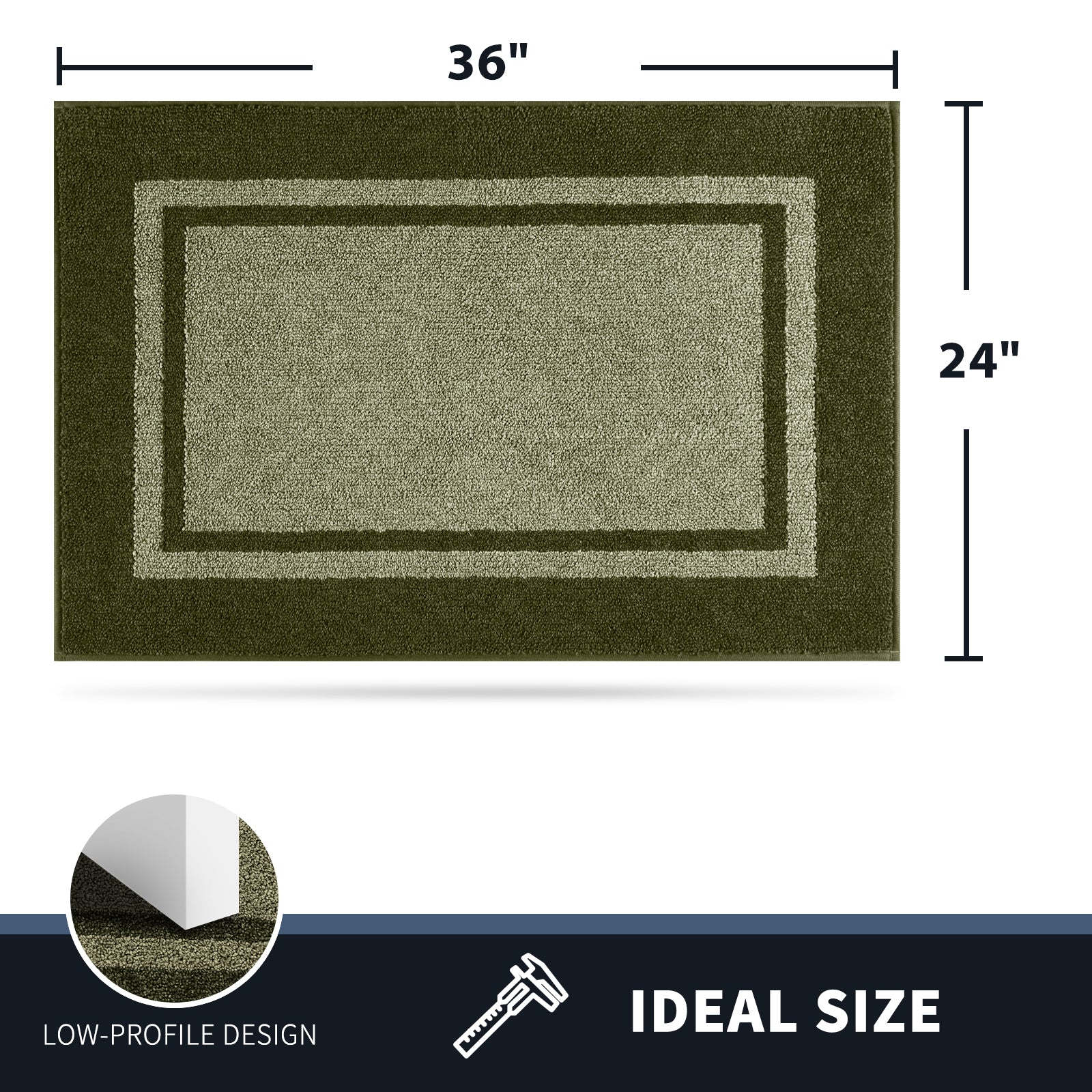 Machine Washable Bordered Dirt Trapper Door Mat