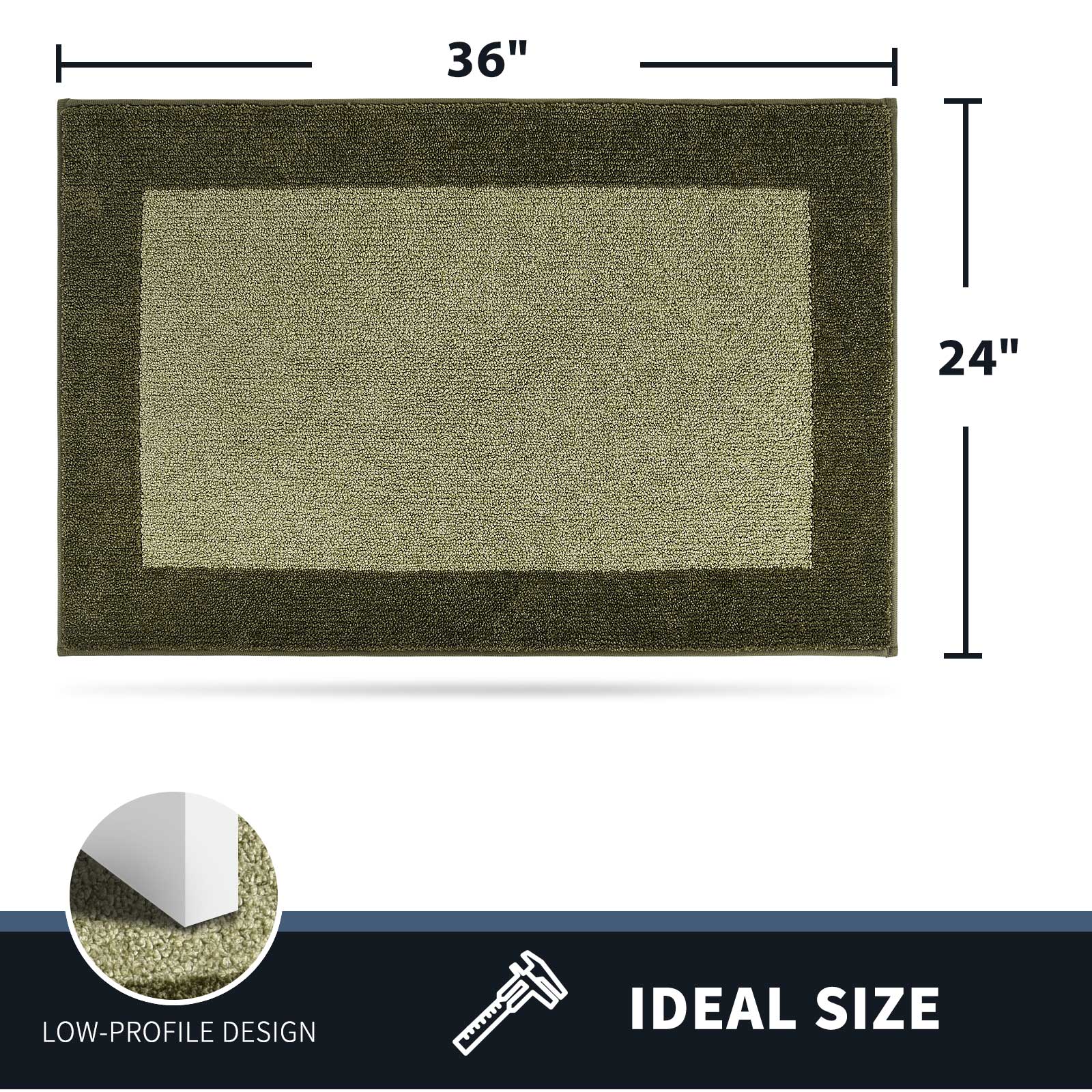 Machine Washable Bordered Dirt Trapper Door Mat