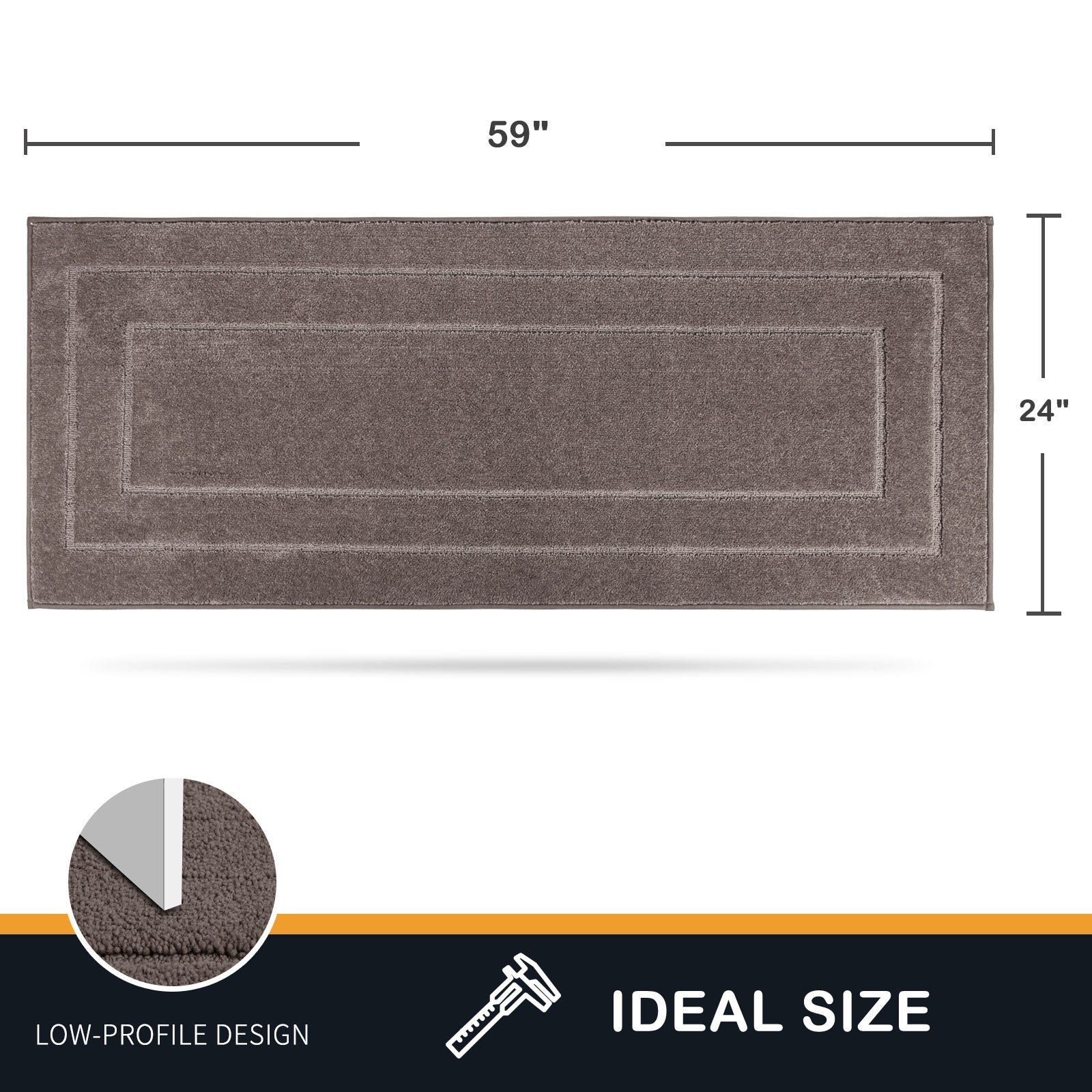 Machine Washable Bordered Dirt Trapper Door Mat