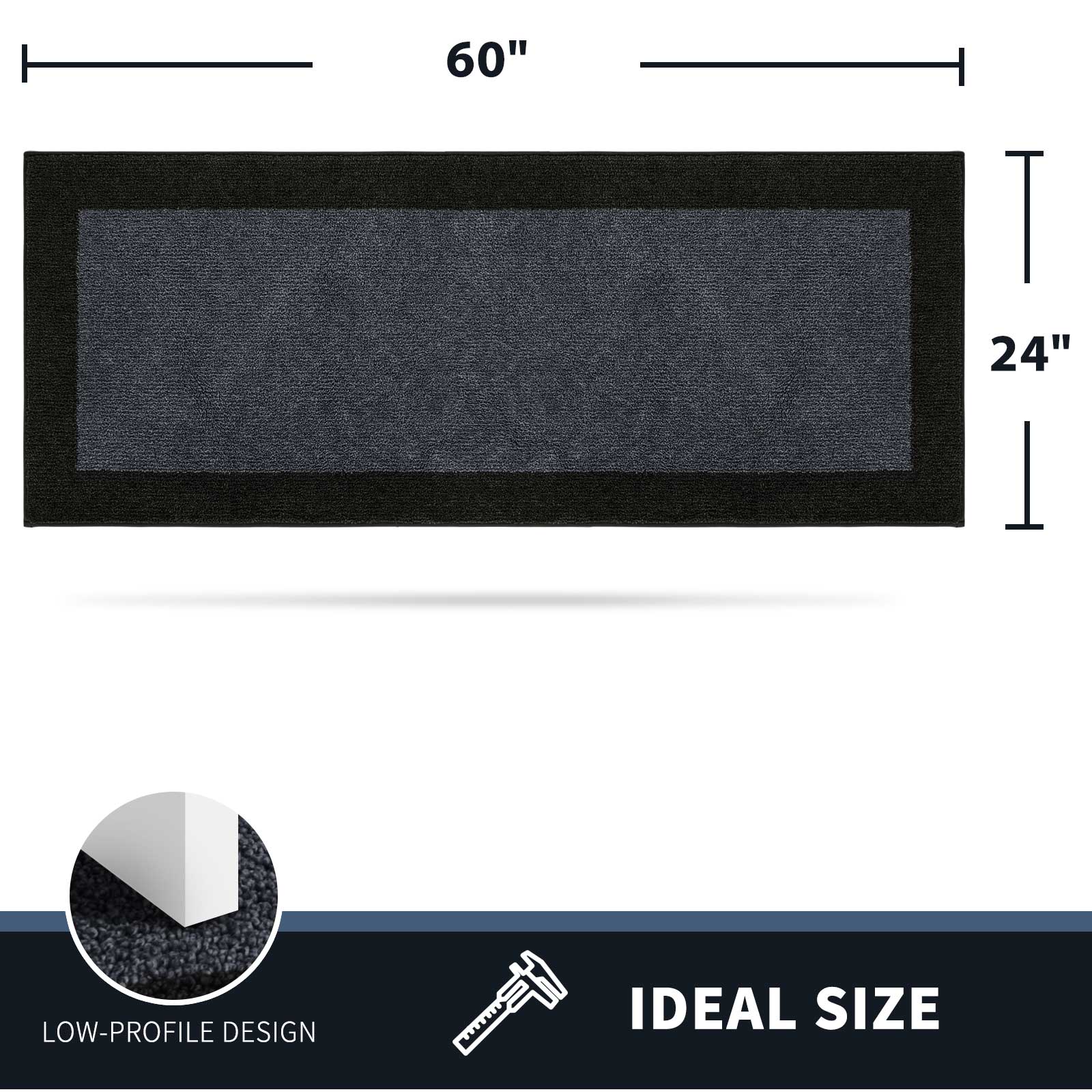 Machine Washable Bordered Dirt Trapper Door Mat