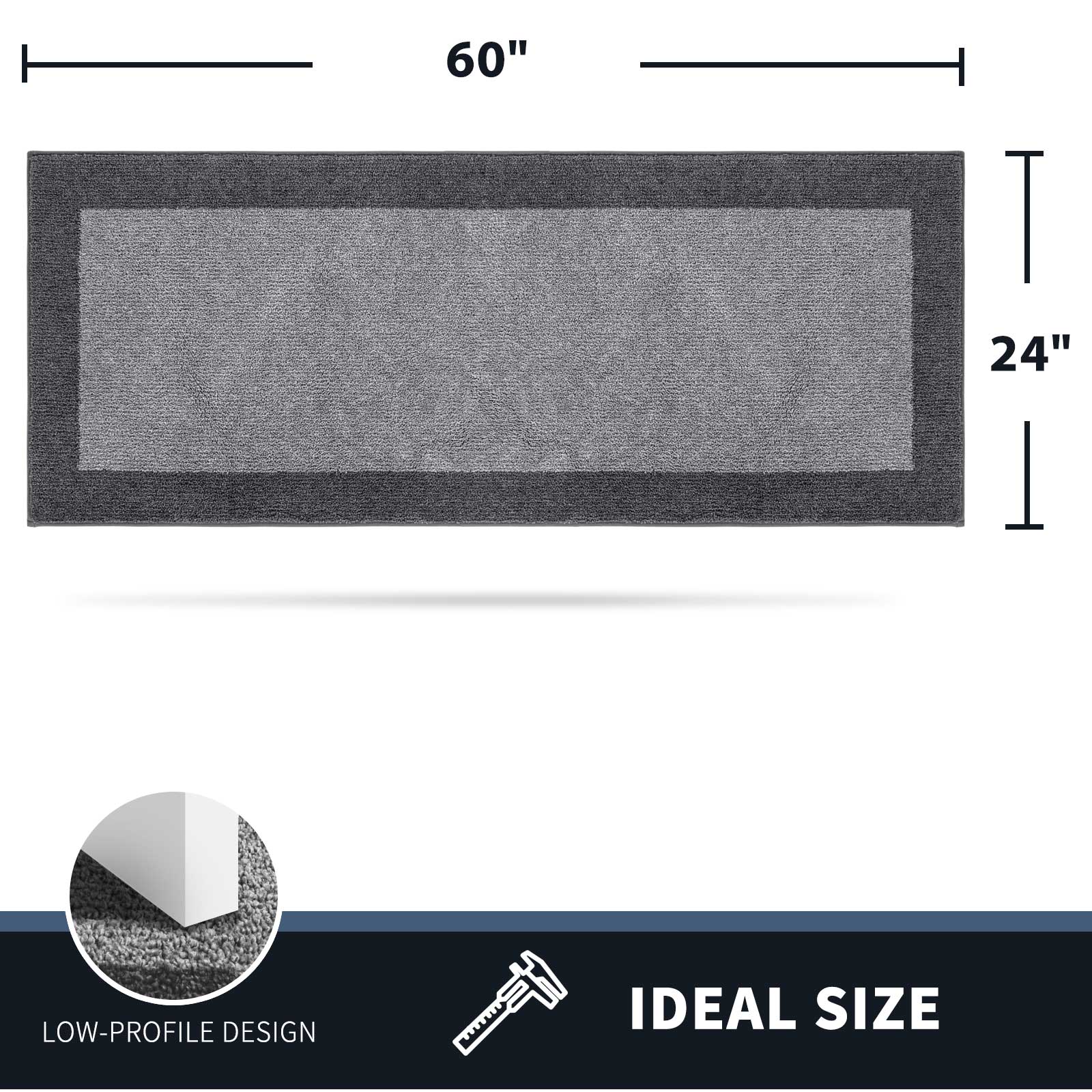 Machine Washable Bordered Dirt Trapper Door Mat