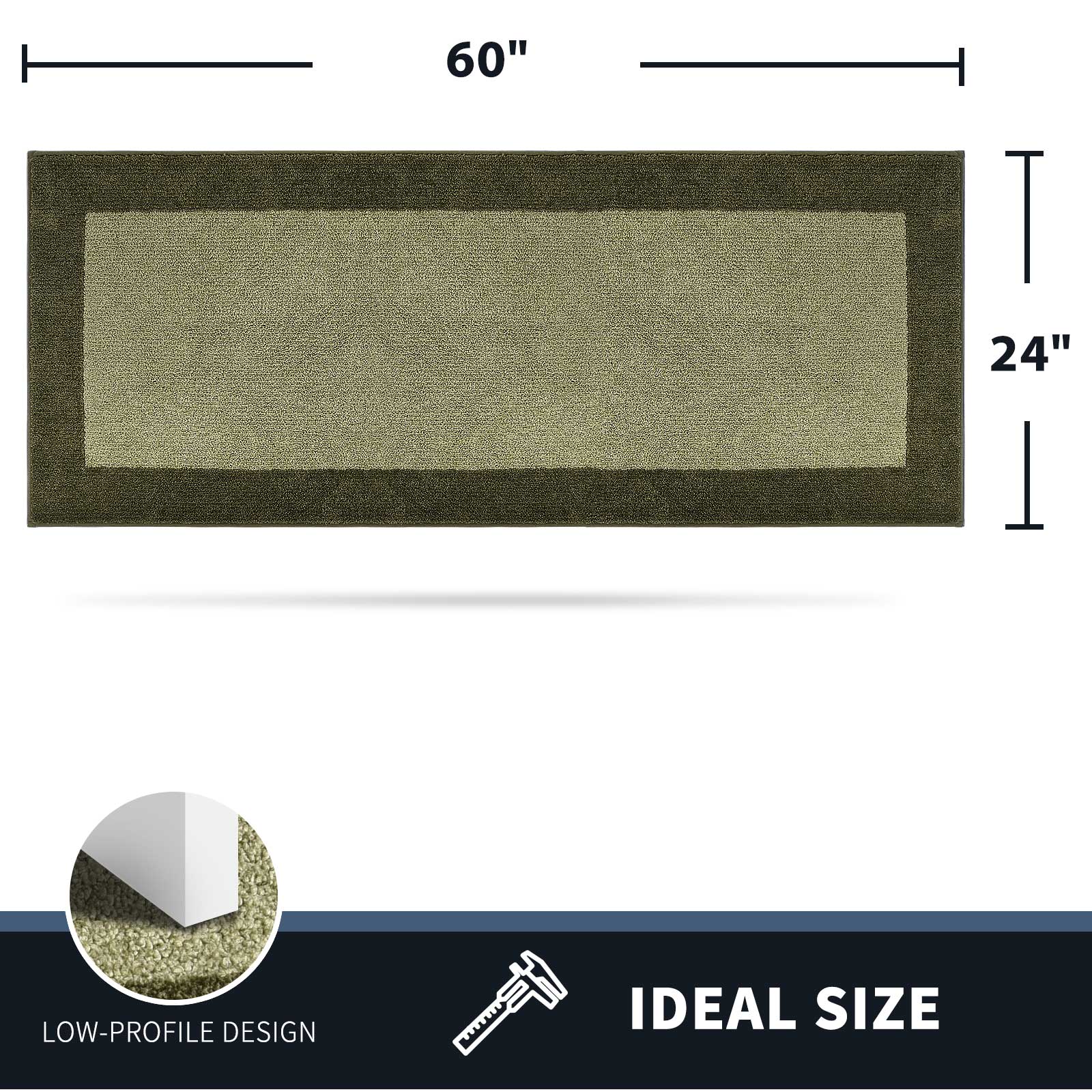 Machine Washable Bordered Dirt Trapper Door Mat