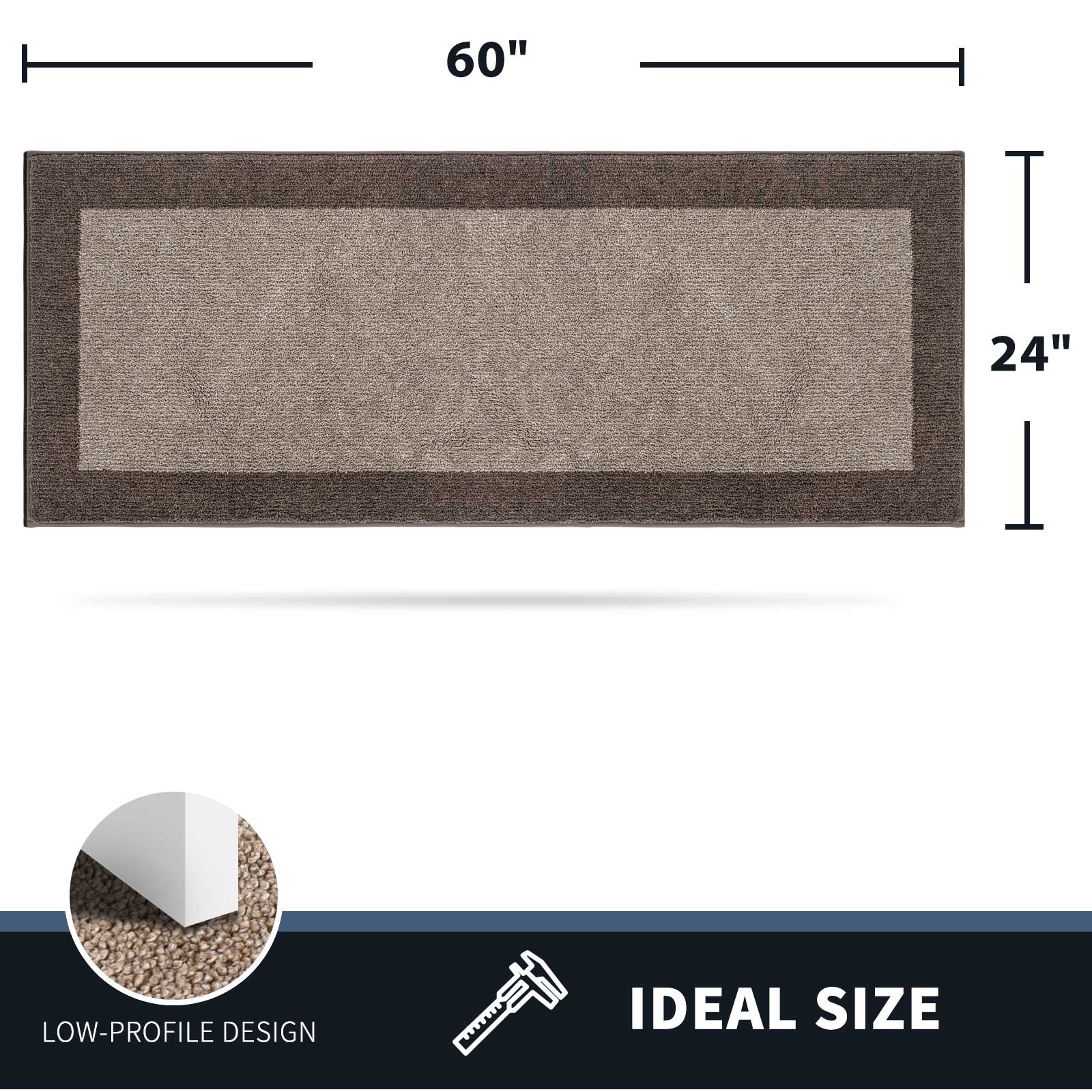 Machine Washable Bordered Dirt Trapper Door Mat