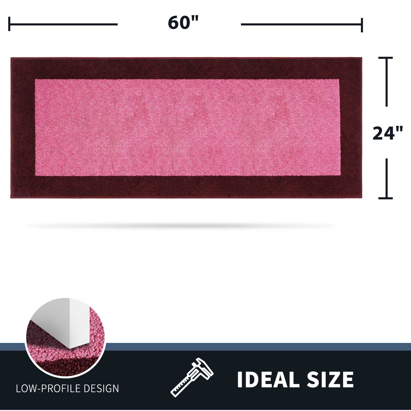 Machine Washable Bordered Dirt Trapper Door Mat