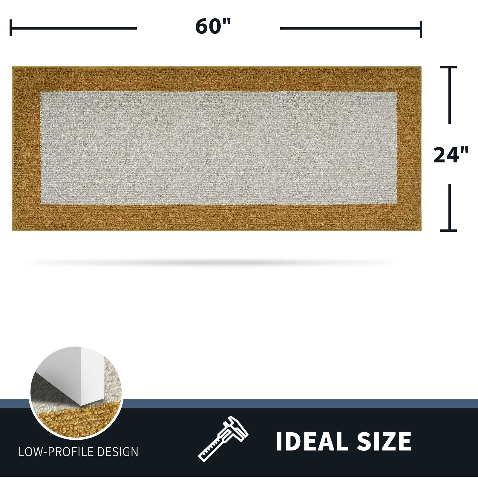 Machine Washable Bordered Dirt Trapper Door Mat