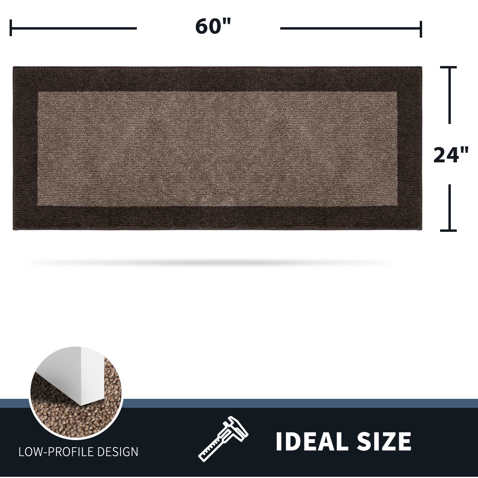 Machine Washable Bordered Dirt Trapper Door Mat