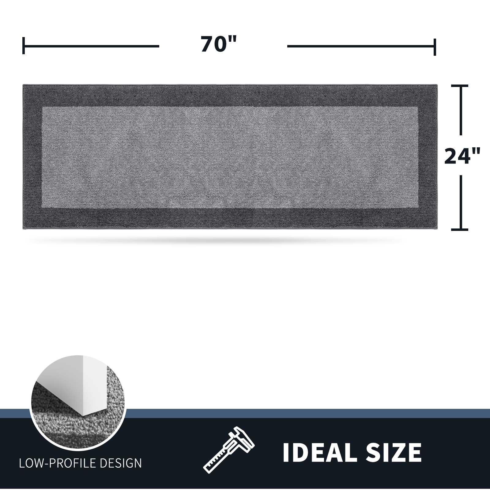 Machine Washable Bordered Dirt Trapper Door Mat