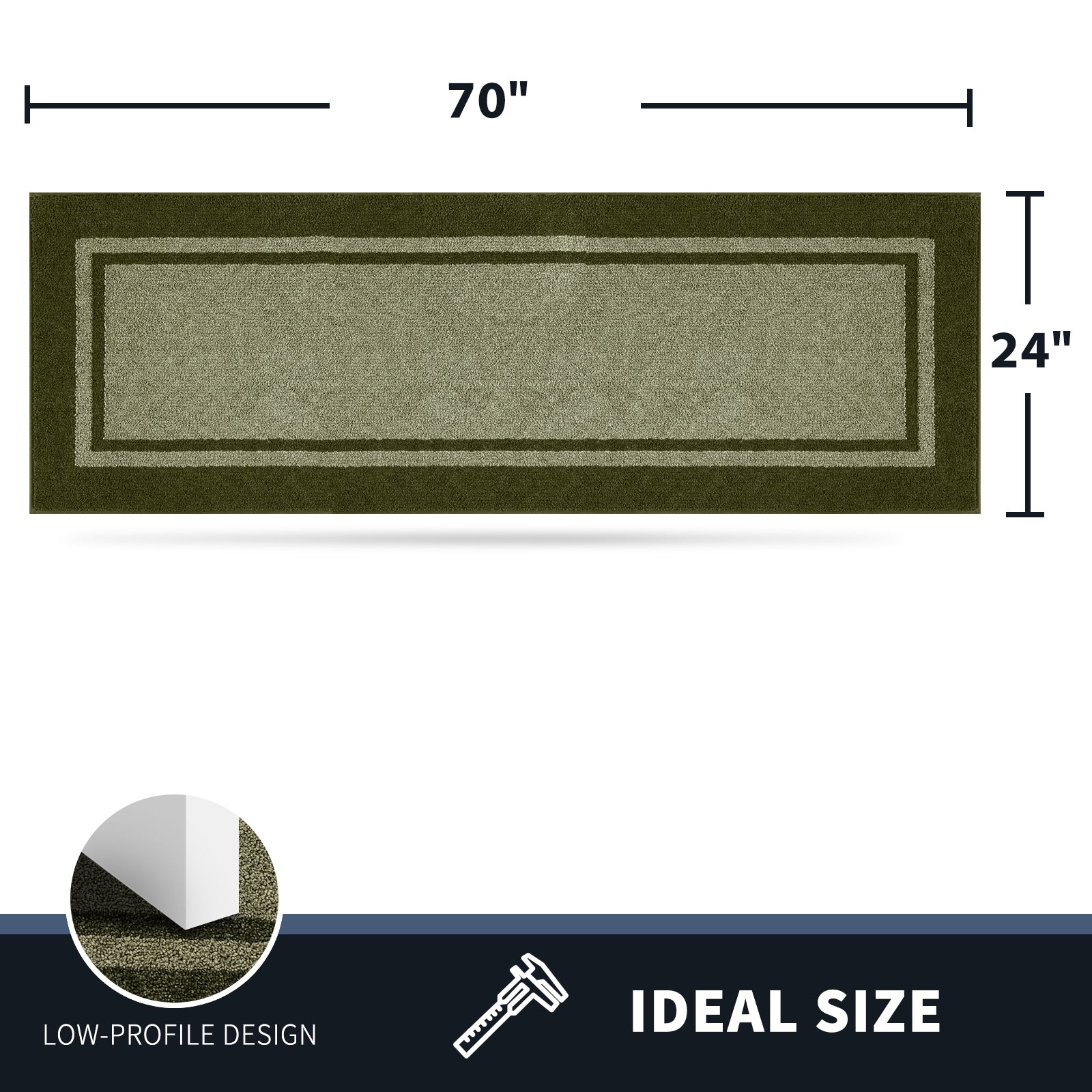 Machine Washable Bordered Dirt Trapper Door Mat