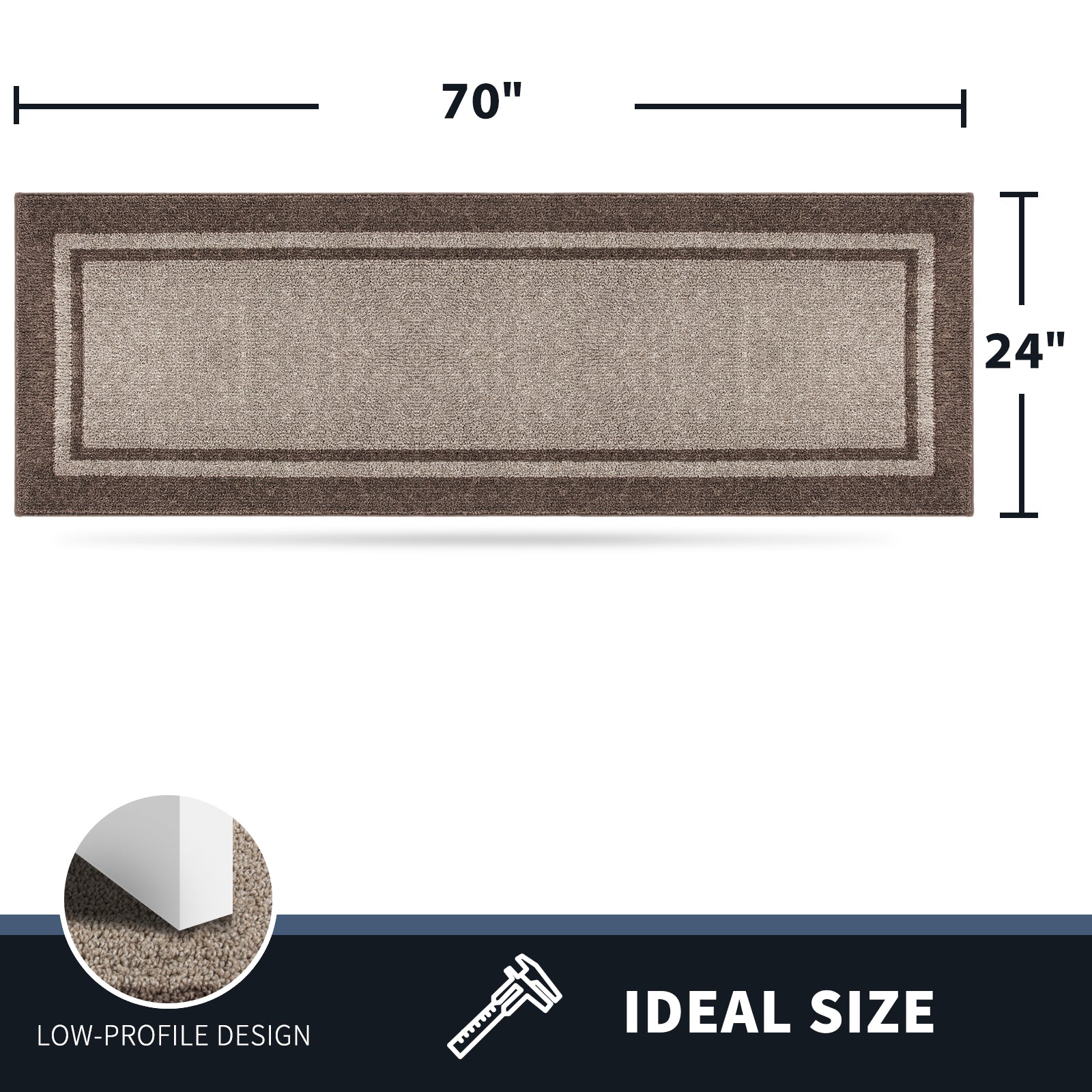 Machine Washable Bordered Dirt Trapper Door Mat