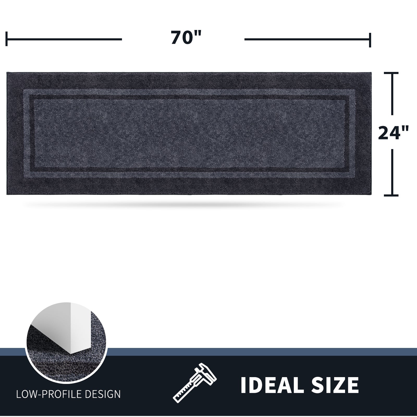 Machine Washable Bordered Dirt Trapper Door Mat