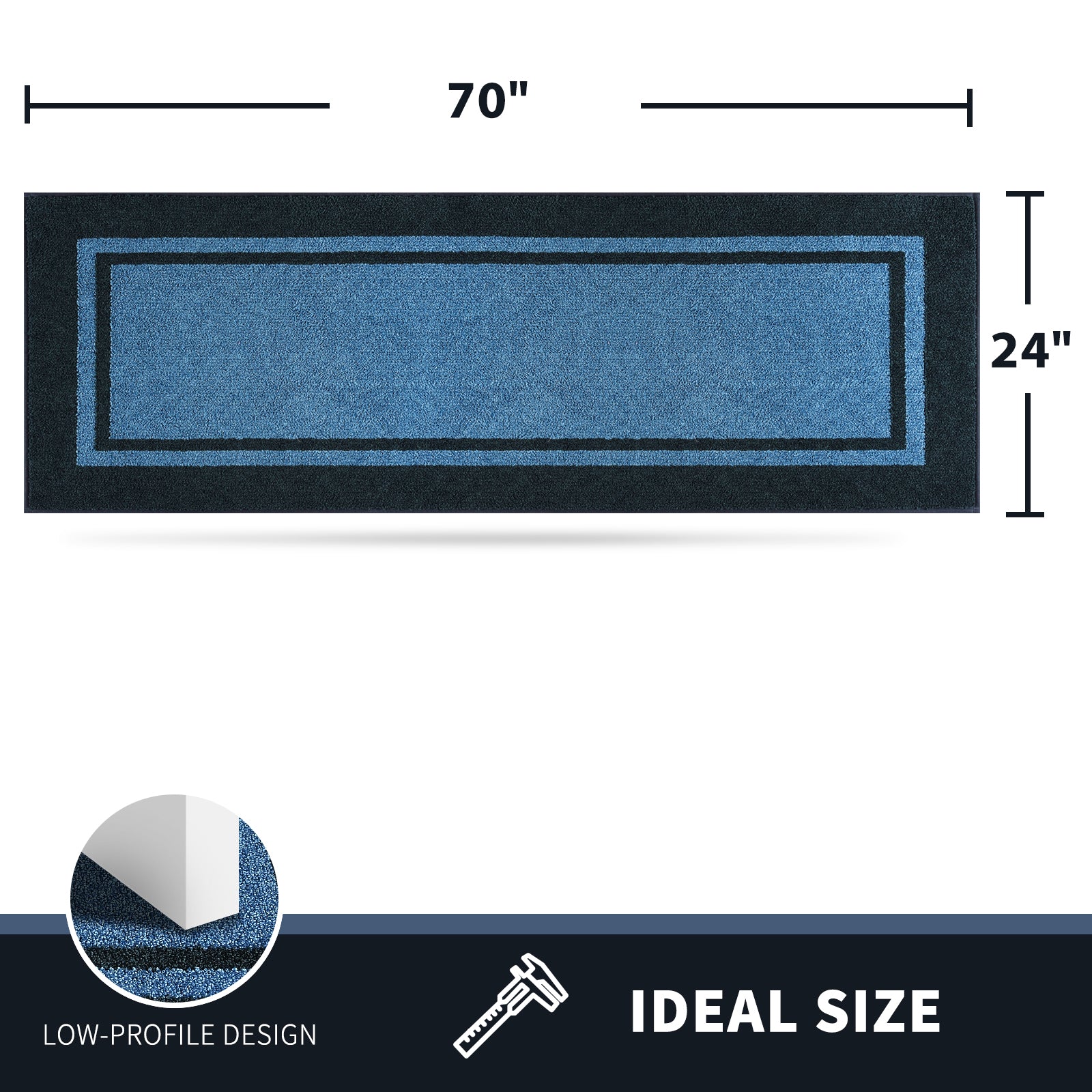 Machine Washable Bordered Dirt Trapper Door Mat