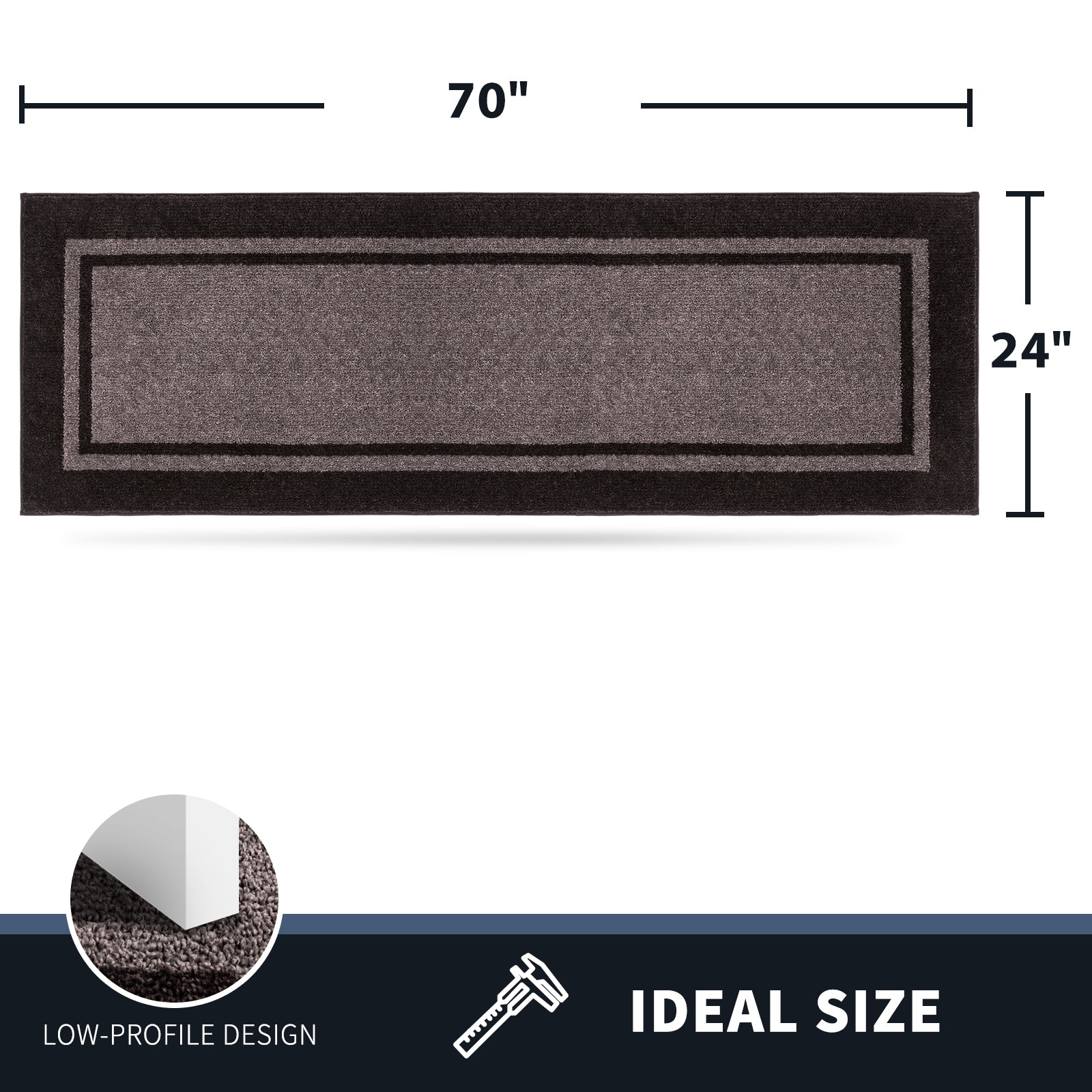 Machine Washable Bordered Dirt Trapper Door Mat