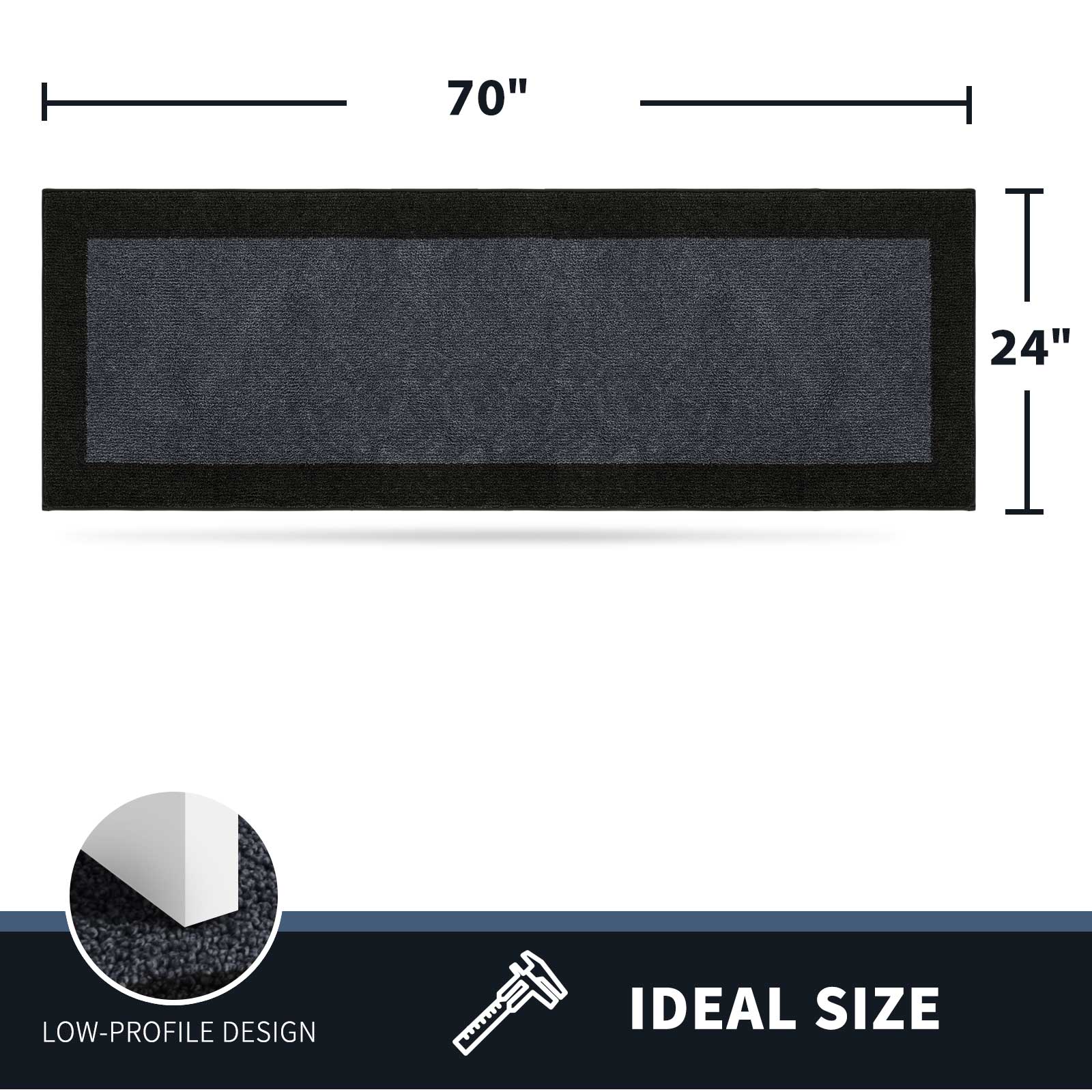 Machine Washable Bordered Dirt Trapper Door Mat