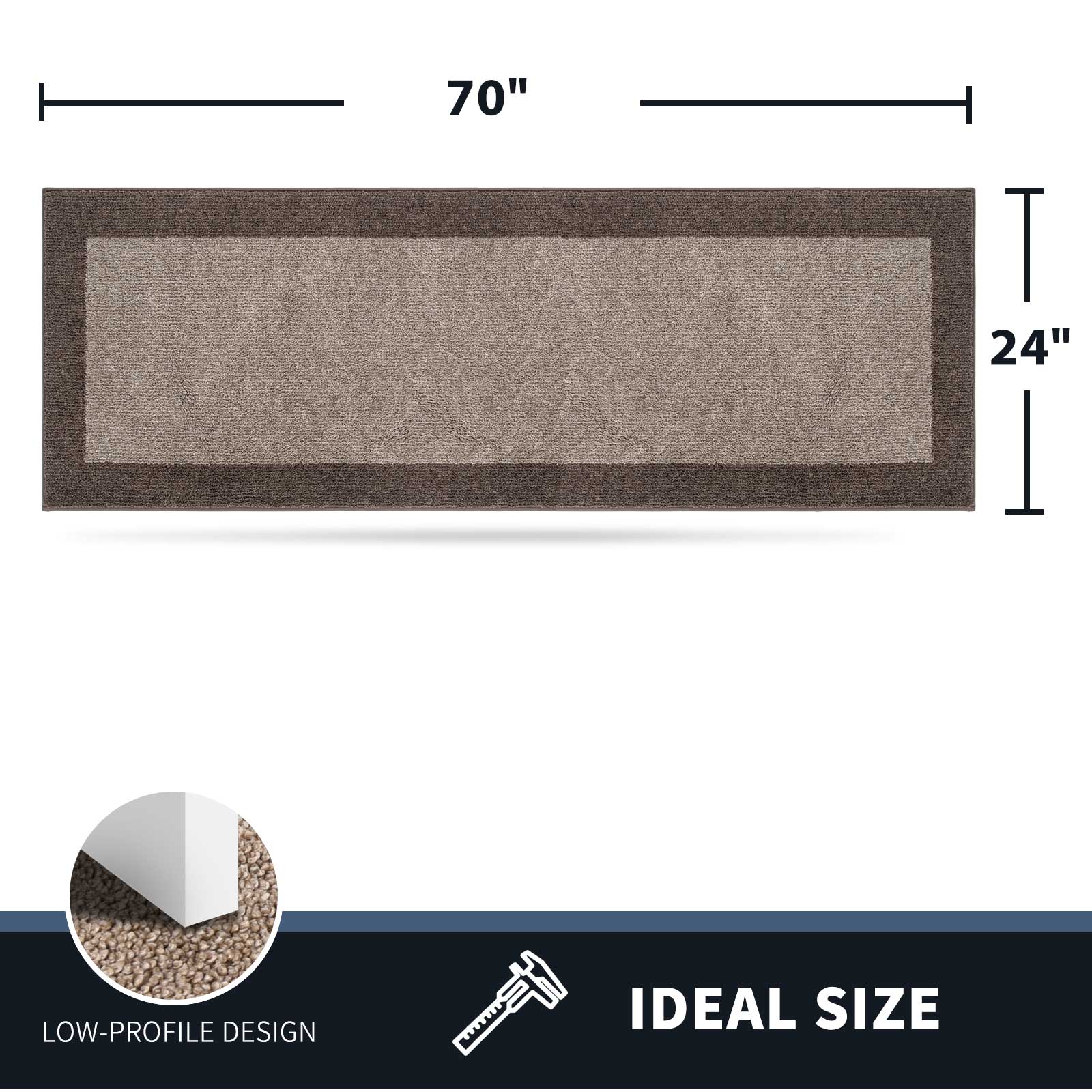 Machine Washable Bordered Dirt Trapper Door Mat