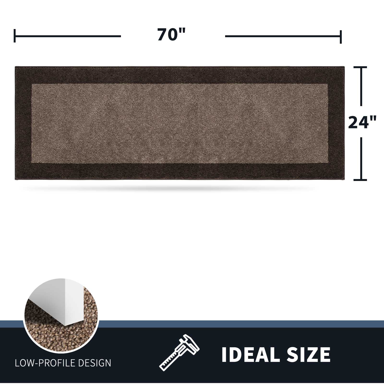 Machine Washable Bordered Dirt Trapper Door Mat