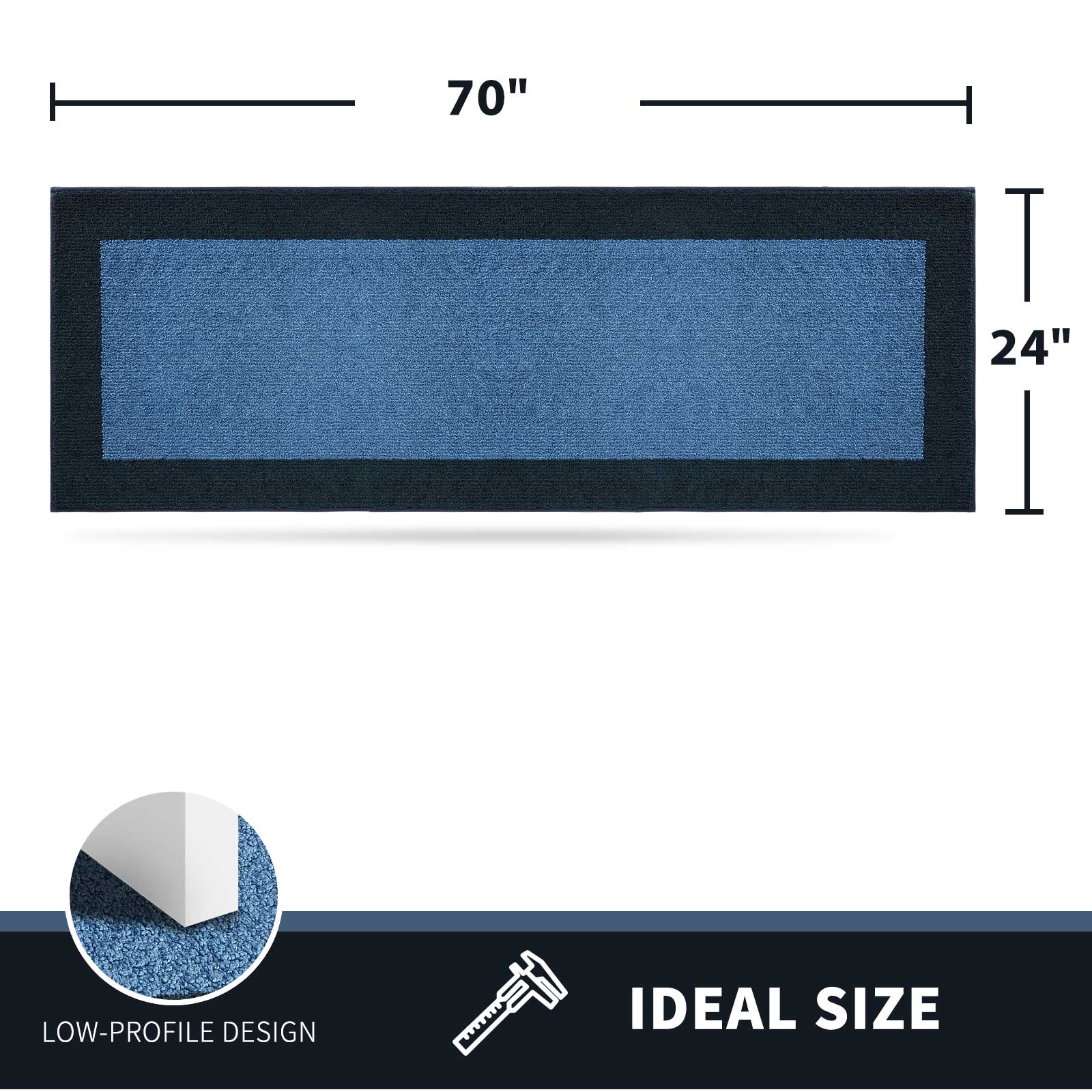 Machine Washable Bordered Dirt Trapper Door Mat