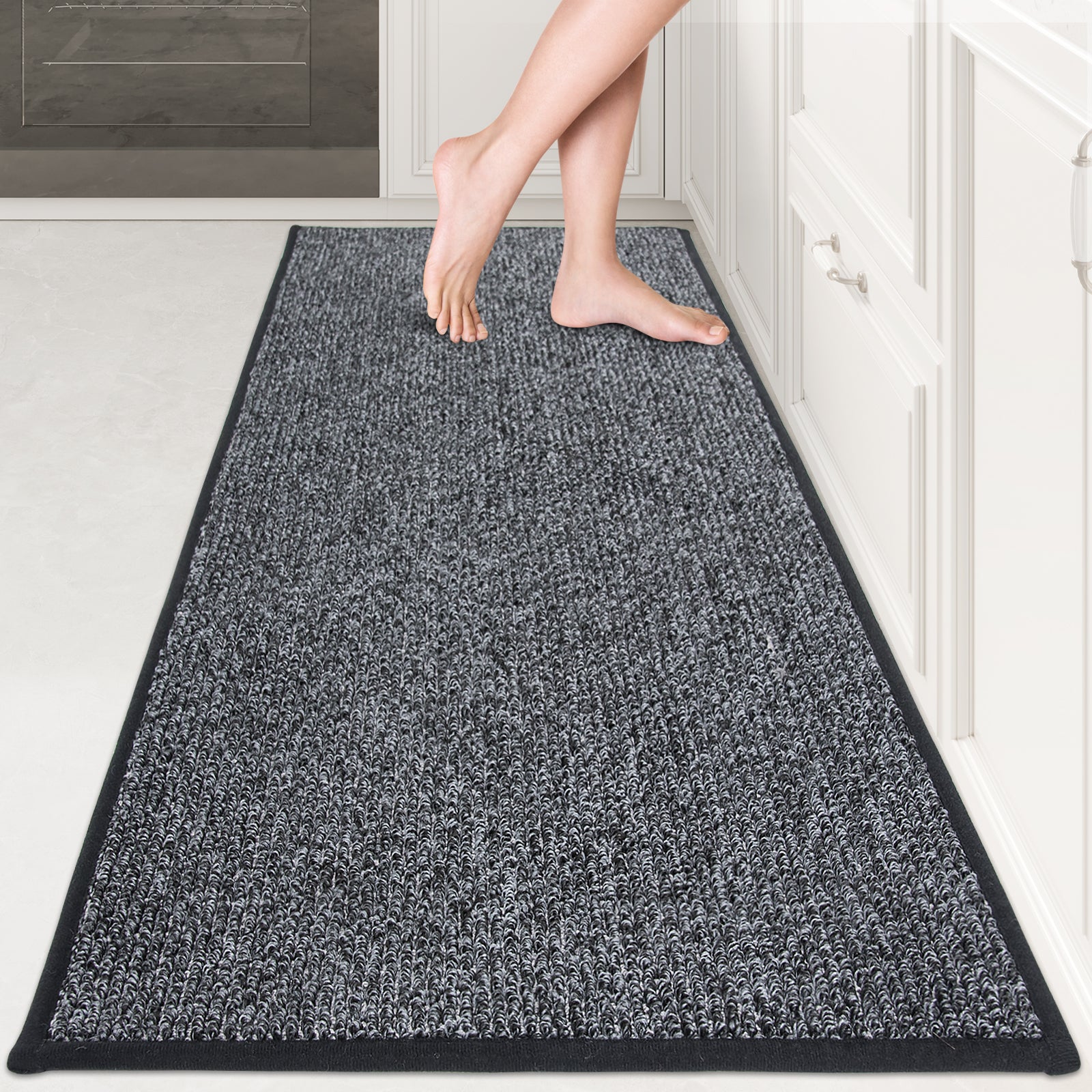 Machine Washable Solid Kitchen Rug