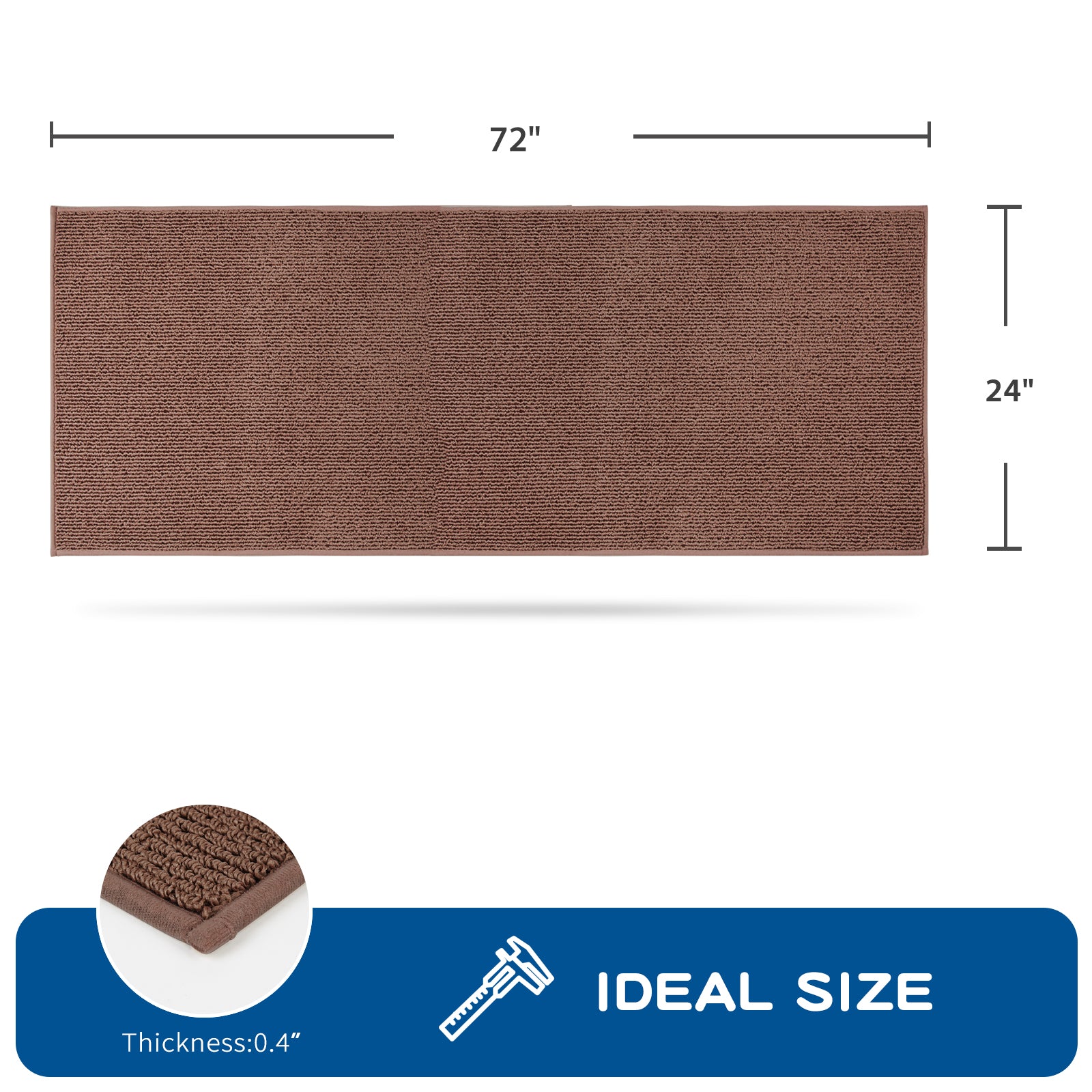 Machine Washable Solid Kitchen Rug